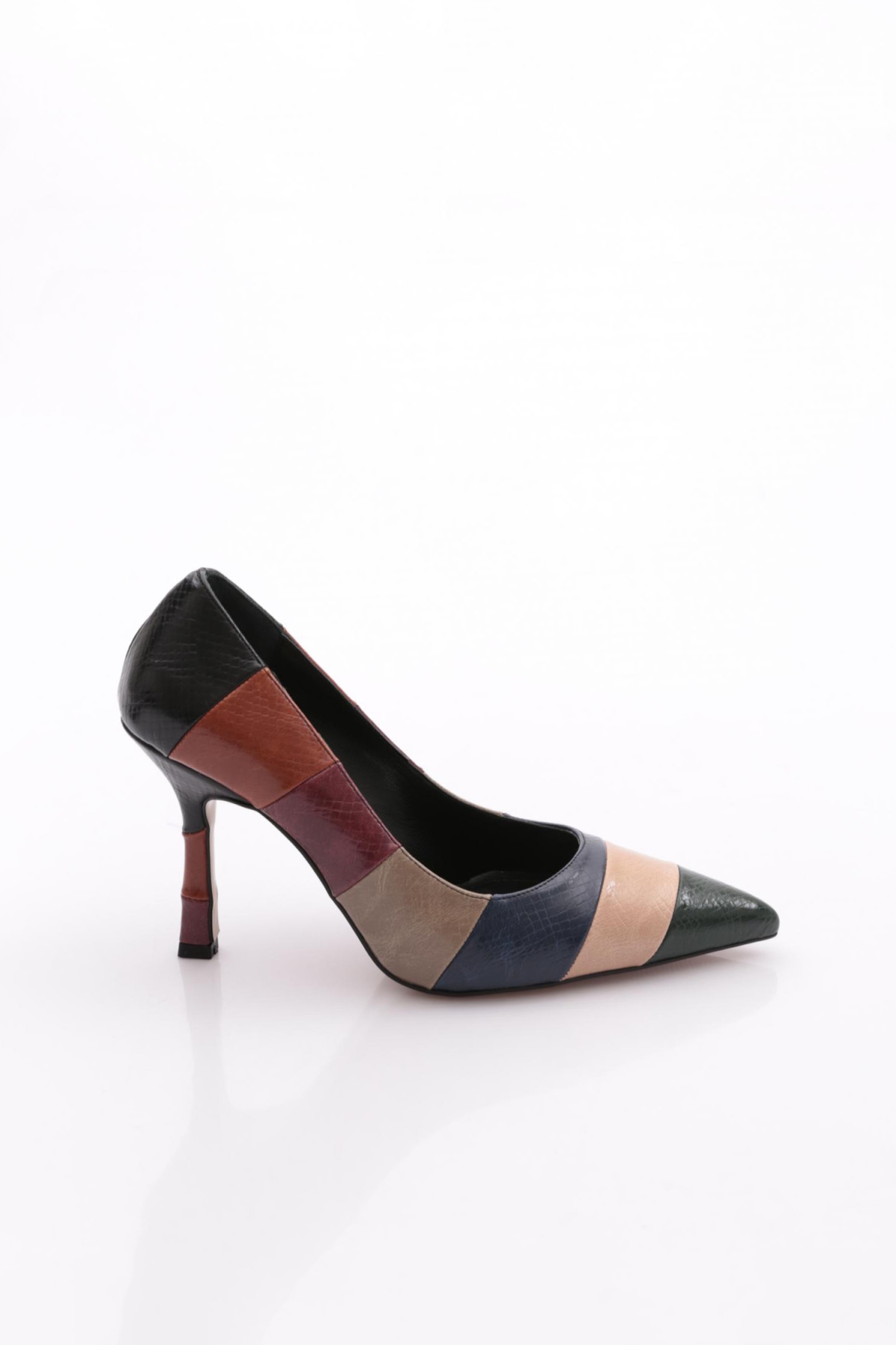 5073 Kadin Sivri Burun Parmak Dekolteli Yüksek Topuklu Ayakkabi - Görsel 2