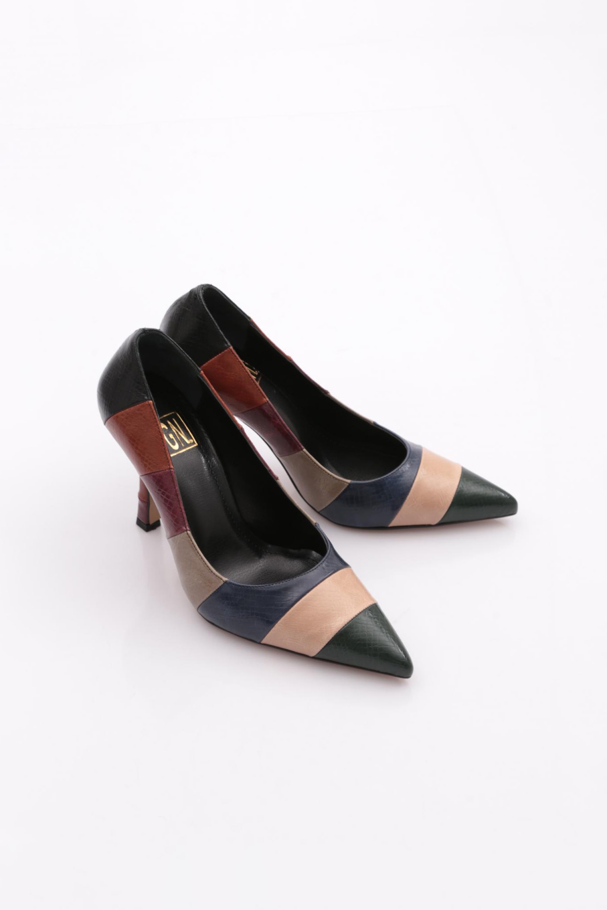 5073 Kadin Sivri Burun Parmak Dekolteli Yüksek Topuklu Ayakkabi - Görsel 3