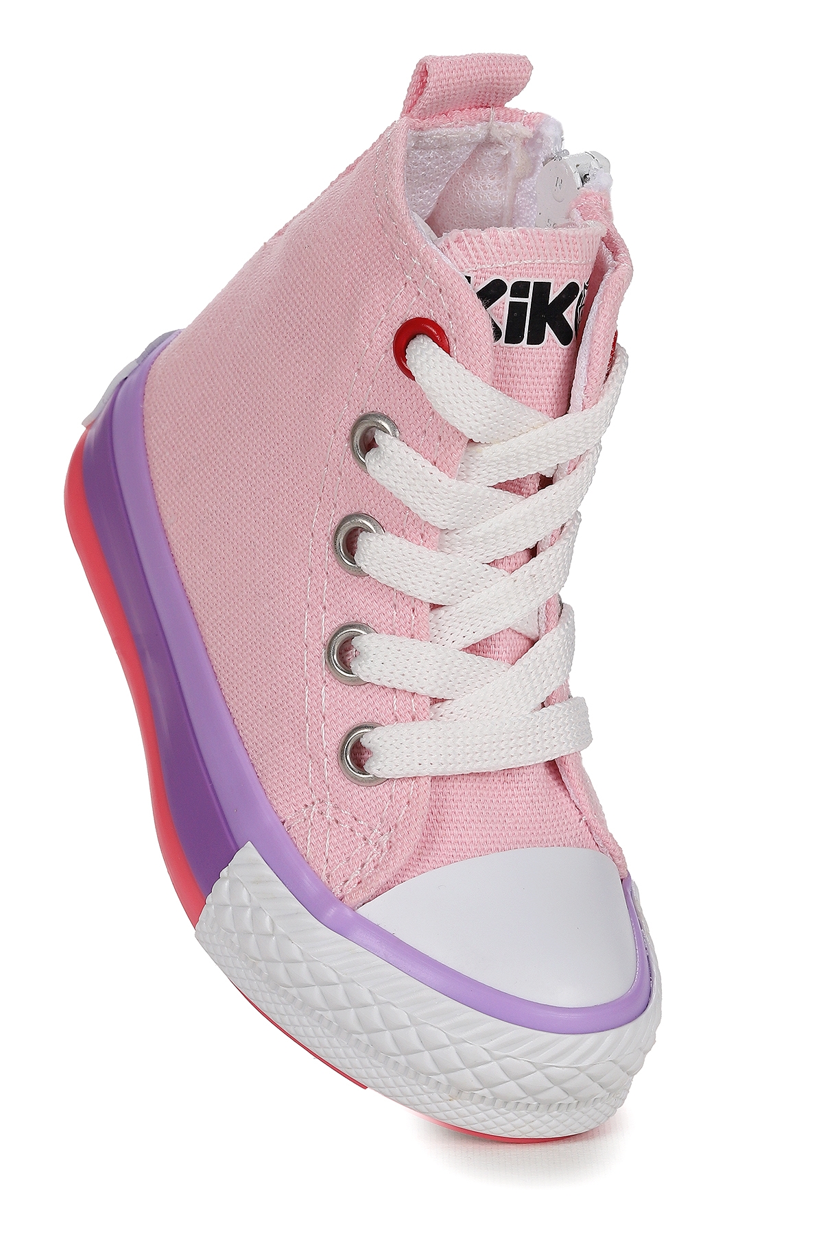 Tinna Bağcıklı Kız Bebek Boğazlı Keten Spor Ayakkabı Pembe - Görsel 4