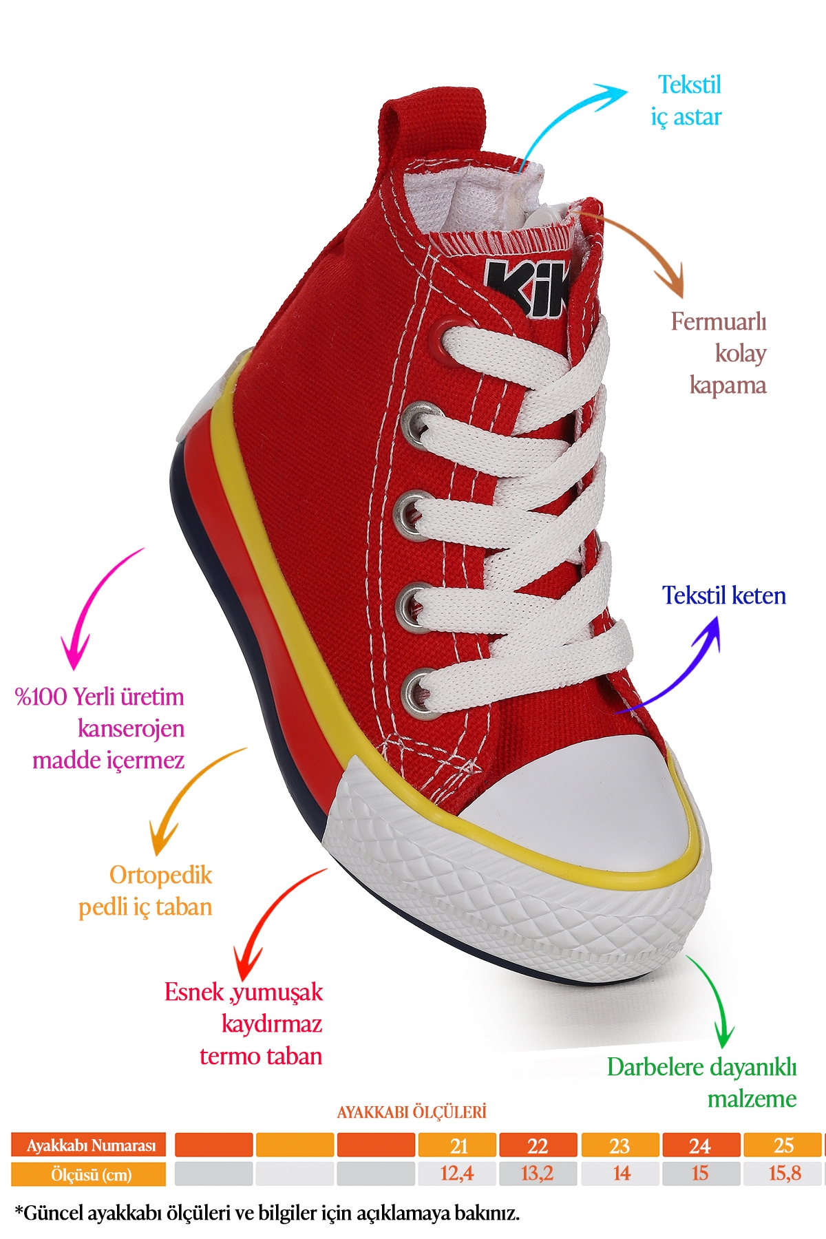 Tinna Bağcıklı Erkek Bebek Boğazlı Keten Spor Ayakkabı Kırmızı - Görsel 3