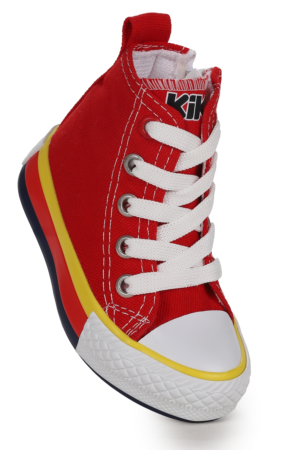 Tinna Bağcıklı Erkek Bebek Boğazlı Keten Spor Ayakkabı Kırmızı - Görsel 4