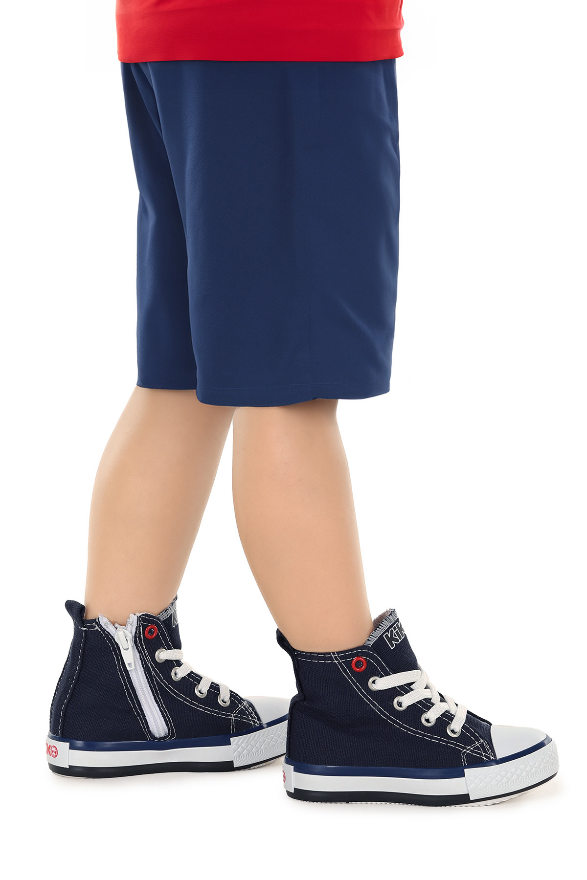 Tinna Bağcıklı Erkek Bebek Boğazlı Keten Spor Ayakkabı Lacivert - Görsel 2