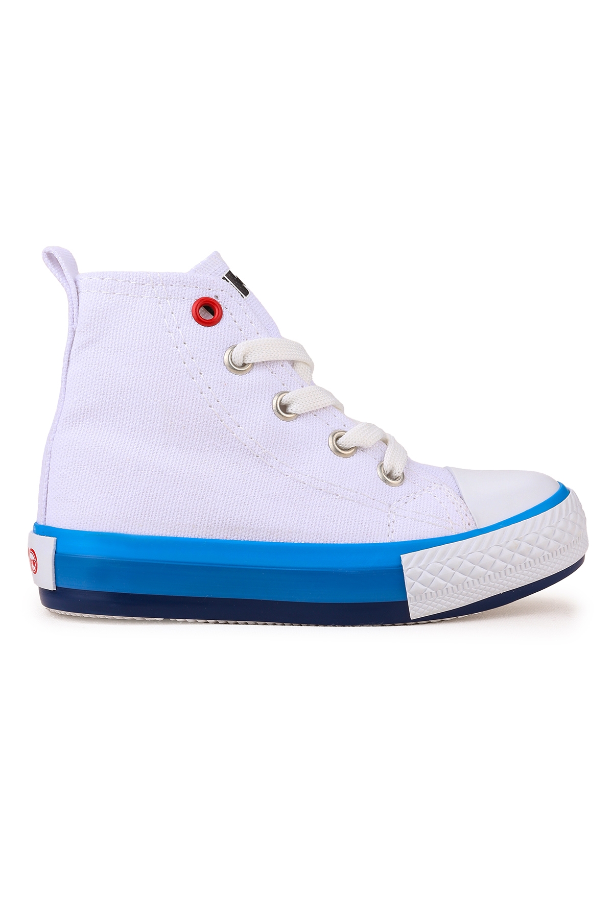 Tinna Bağcıklı Erkek Bebek Boğazlı Keten Spor Ayakkabı Beyaz - Mavi - Görsel 5