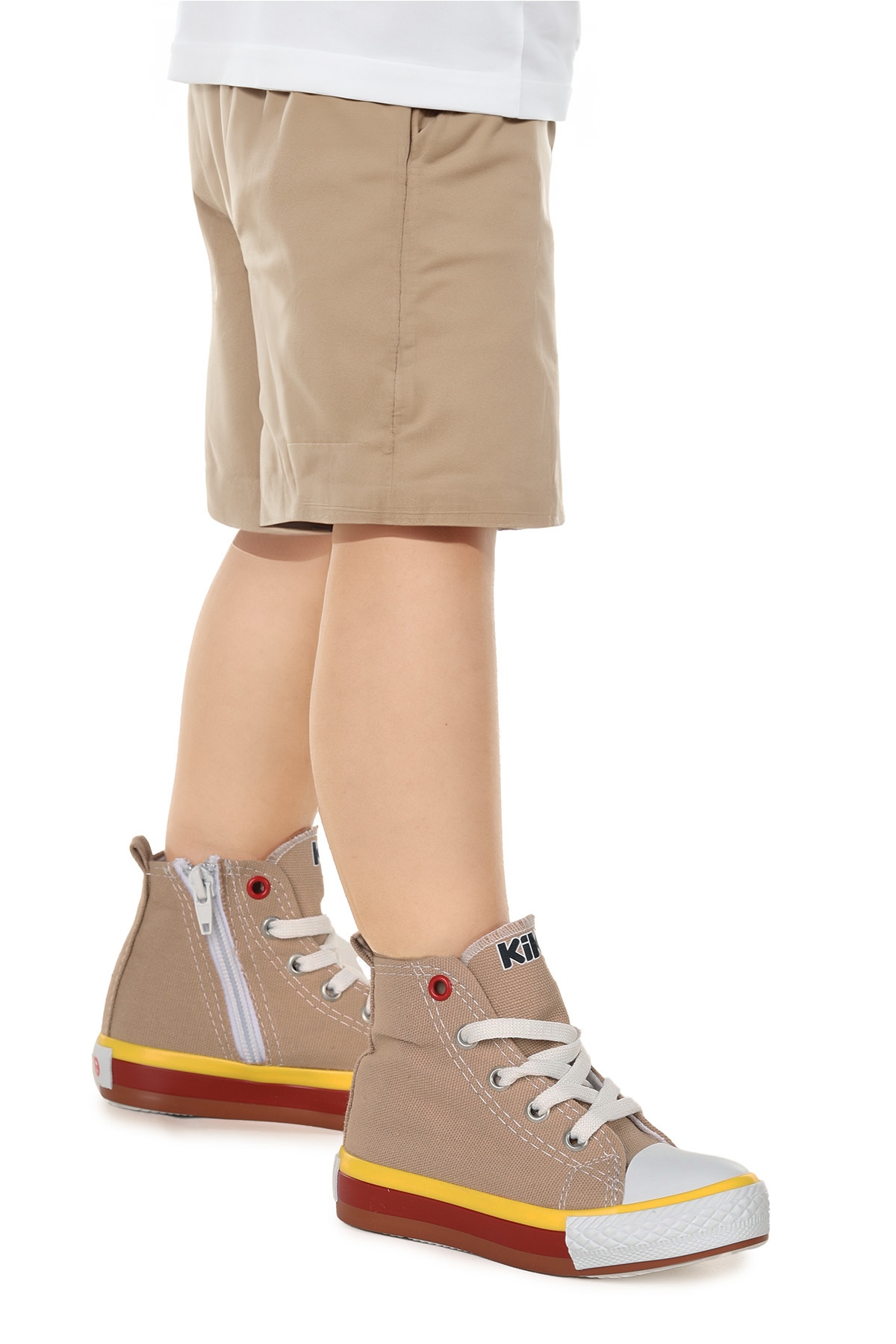 Tinna Bağcıklı Erkek Bebek Boğazlı Keten Spor Ayakkabı Bej - Görsel 2