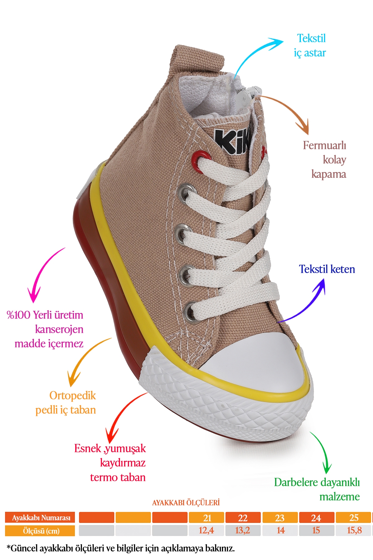 Tinna Bağcıklı Erkek Bebek Boğazlı Keten Spor Ayakkabı Bej - Görsel 3