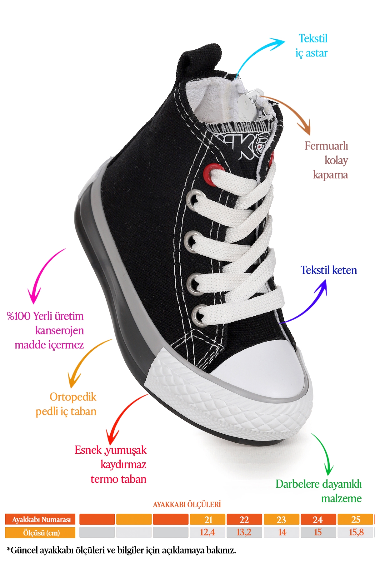 Tinna Bağcıklı Erkek Bebek Boğazlı Keten Spor Ayakkabı Siyah - Görsel 3