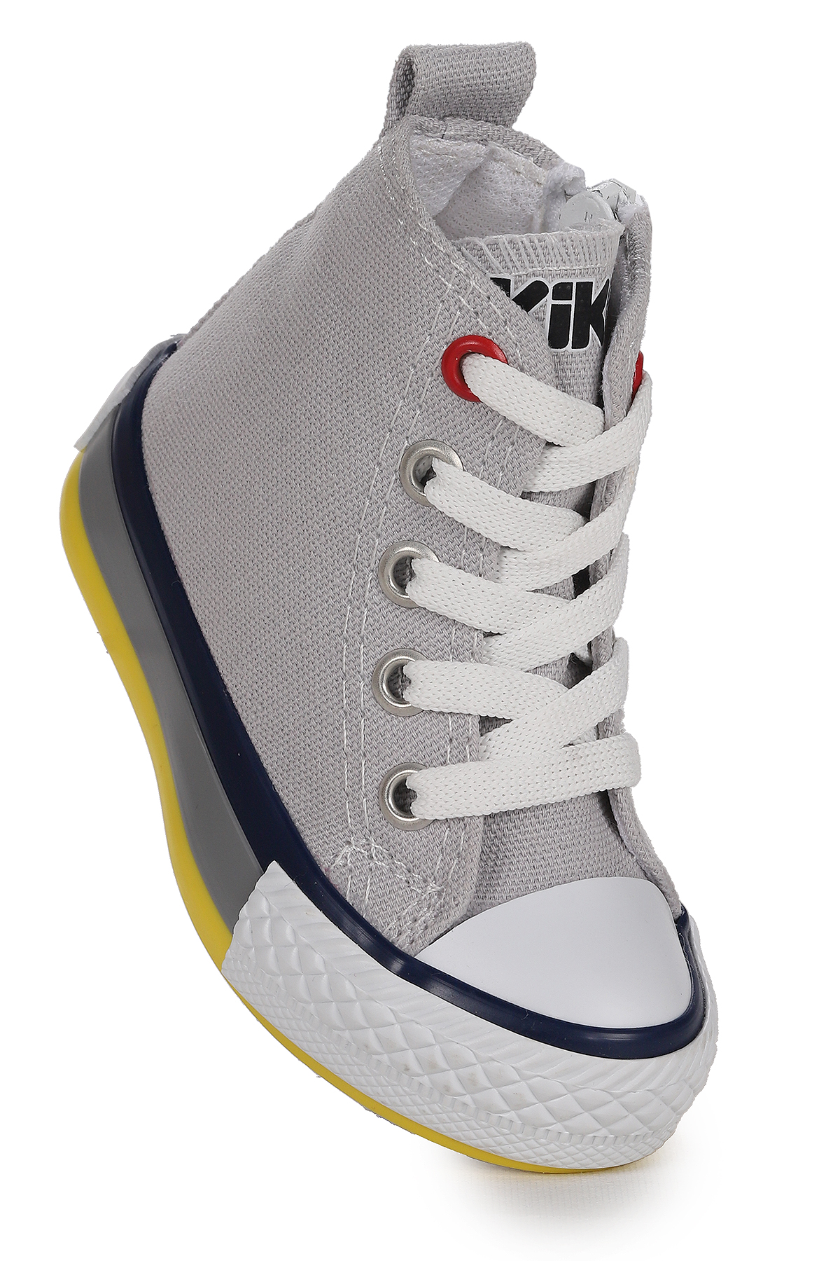 Tinna Bağcıklı Erkek Çocuk Boğazlı Keten Spor Ayakkabı Gri - Görsel 4