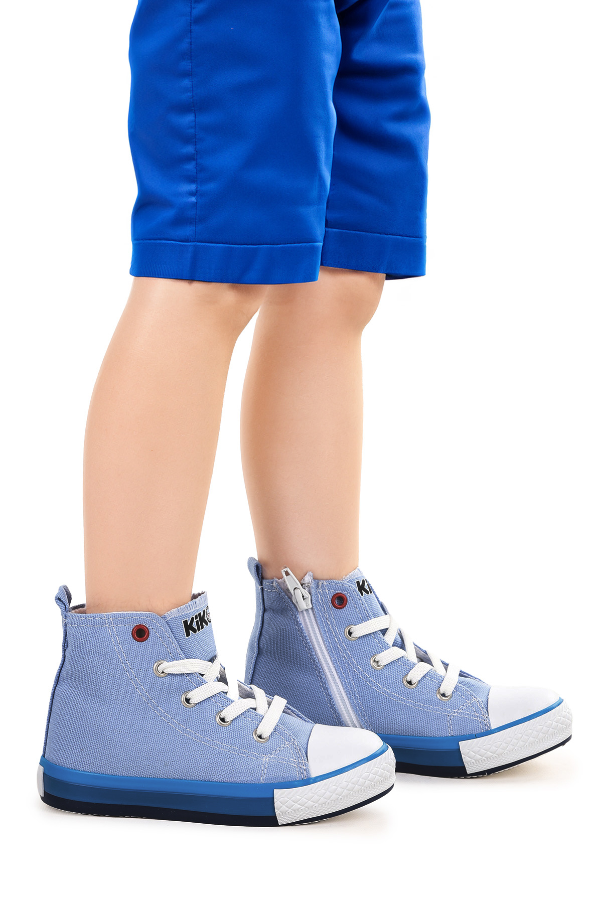 Tinna Bağcıklı Erkek Çocuk Boğazlı Keten Spor Ayakkabı Mavi - Görsel 2