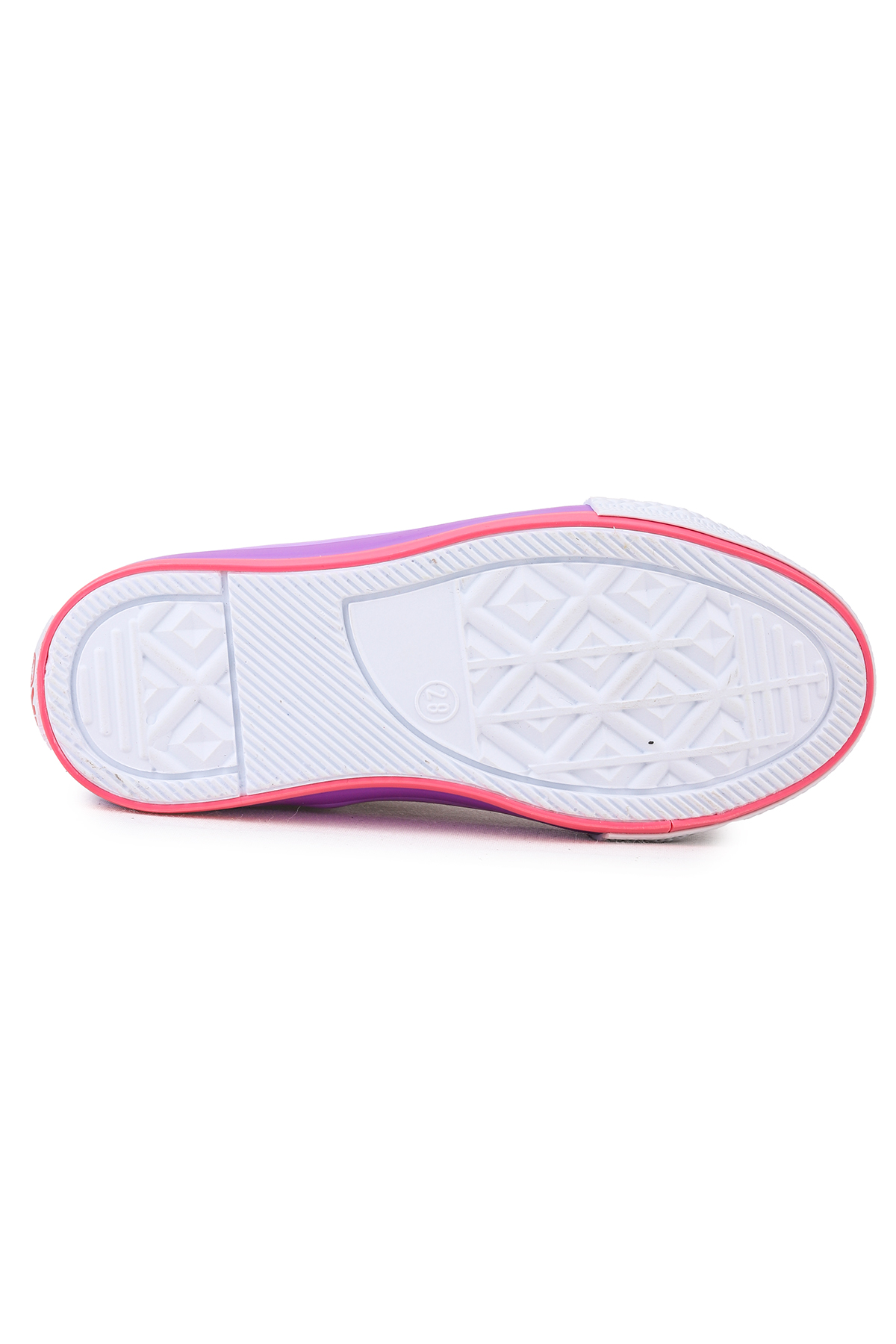 Tinna Bağcıklı Kız Çocuk Boğazlı Keten Spor Ayakkabı Beyaz - Pembe - Görsel 6