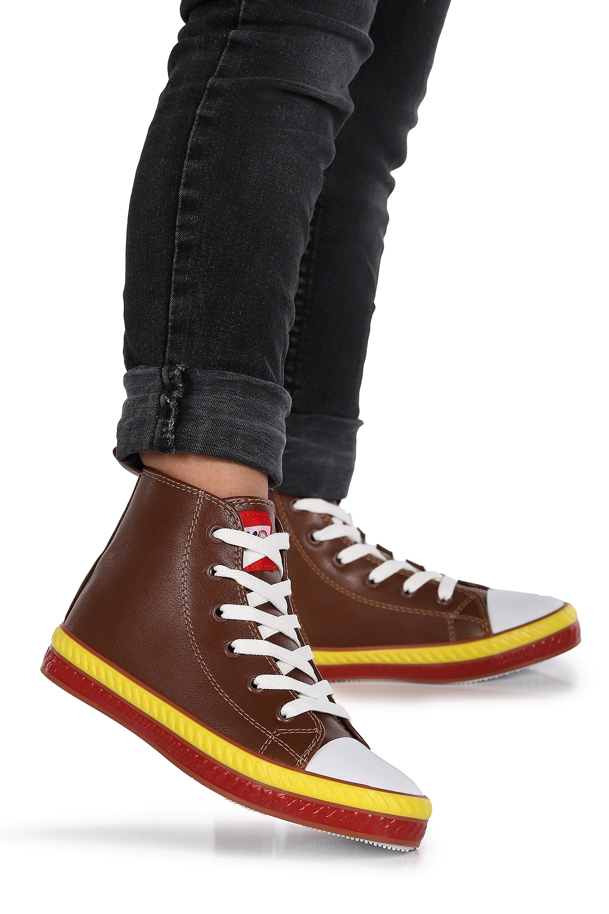 Pant Günlük Bağcıklı Fermuarlı Erkek Çocuk Spor Ayakkabı Kahverengi - Görsel 2