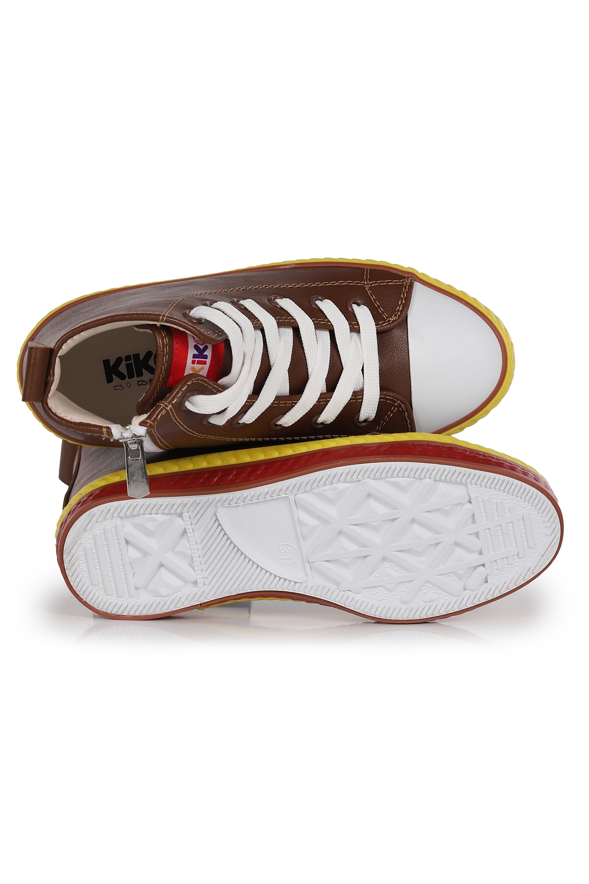 Pant Günlük Bağcıklı Fermuarlı Erkek Bebek Spor Ayakkabı Kahverengi - Görsel 6