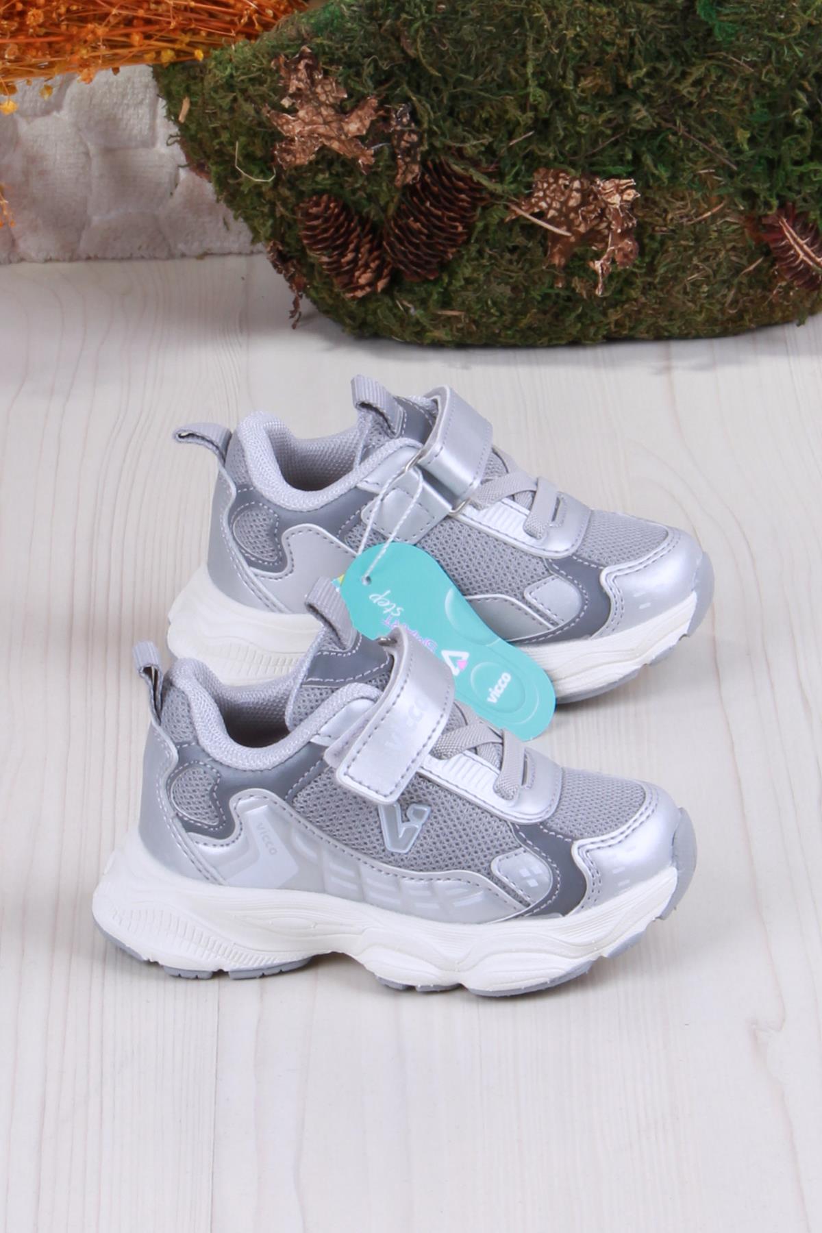 346.P25Y.202 Gümüş Tag Hafif Rahat Kız Çocuk Ayakkabı - Görsel 3