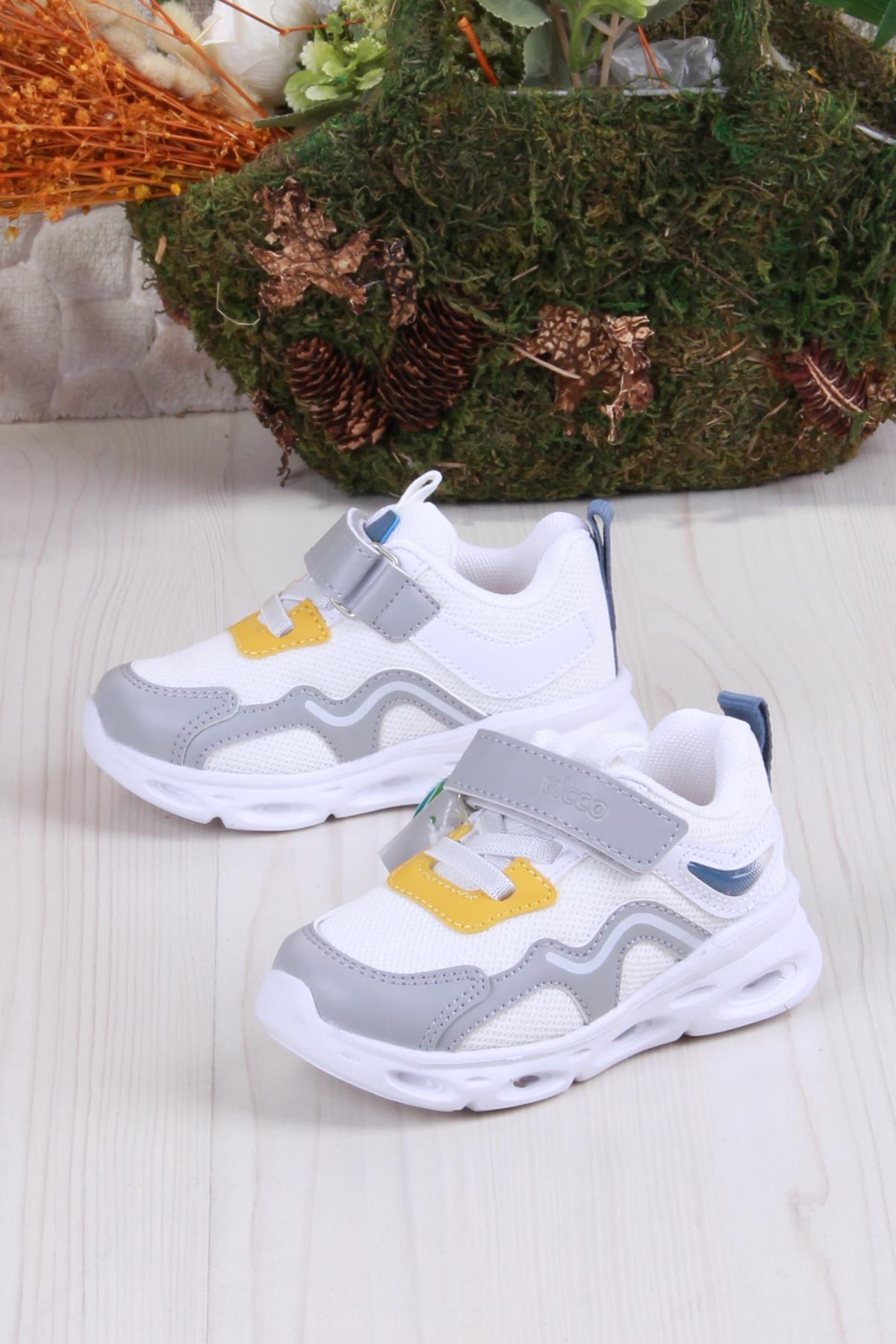 346.B24Y.117 Beyaz Rony Işıklı Erkek Çocuk Ayakkabı - Görsel 4
