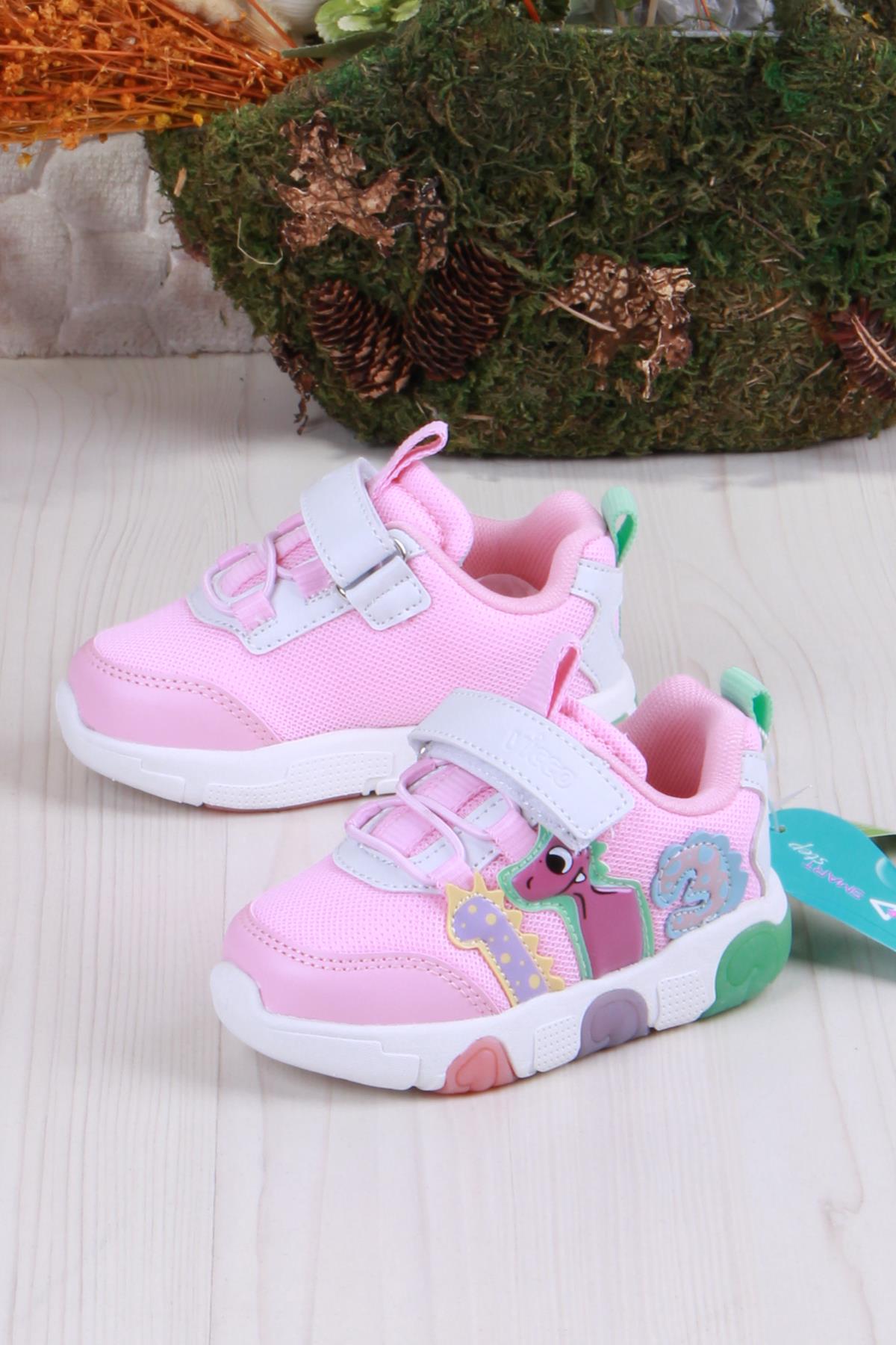 346.P25Y.160 Pembe Number Işıklı Kız Çocuk Ayakkabı - Görsel 4