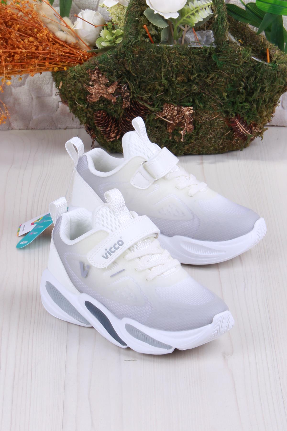 346.F25Y.198 Beyaz Samur Rahat Hafif Kız Çocuk Ayakkabı - Görsel 2