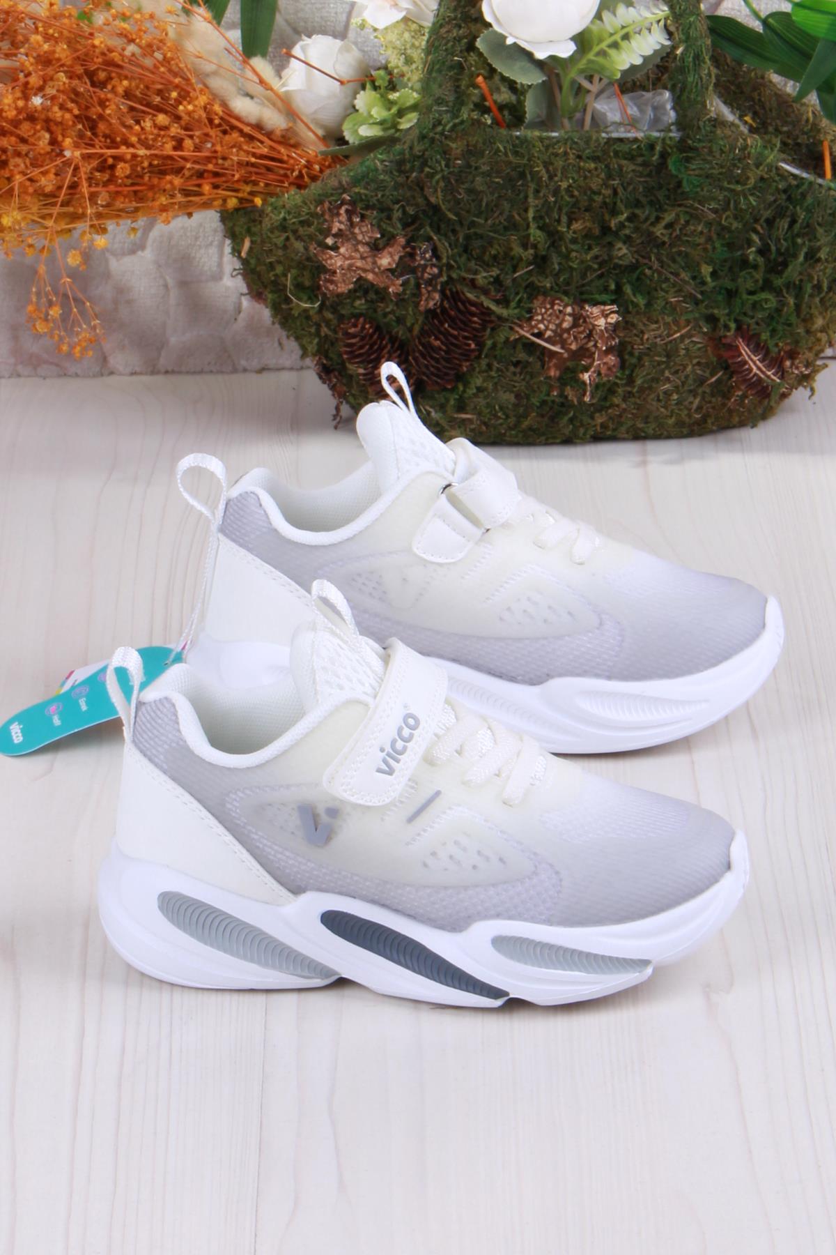 346.F25Y.198 Beyaz Samur Rahat Hafif Kız Çocuk Ayakkabı - Görsel 3