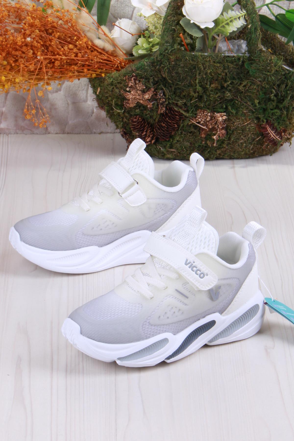 346.F25Y.198 Beyaz Samur Rahat Hafif Kız Çocuk Ayakkabı - Görsel 4