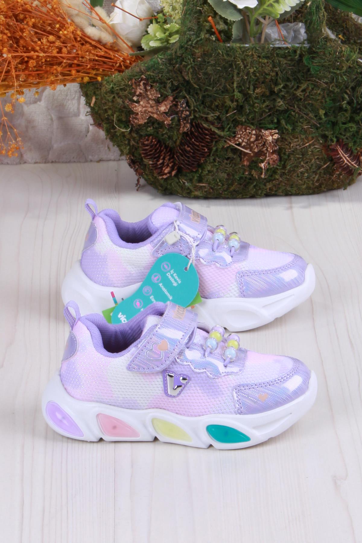 346.B25Y.177 Lila Gelato Hafif Rahat Işıklı Kız Çocuk Ayakkabı - Görsel 3