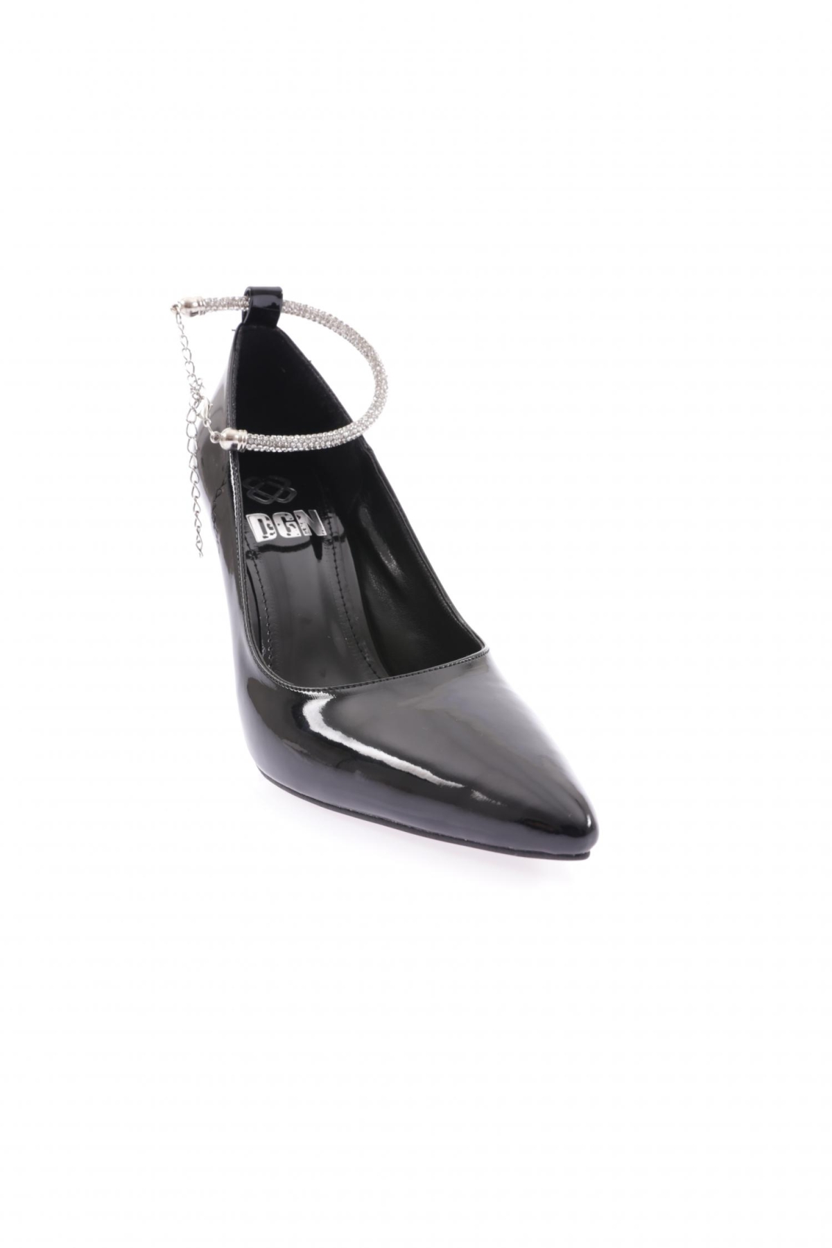 5760-23Y Kadin Sivri Burun Parmak Dekolteli Taşli Halhal Detayli Topuklu Ayakkabi - Görsel 3