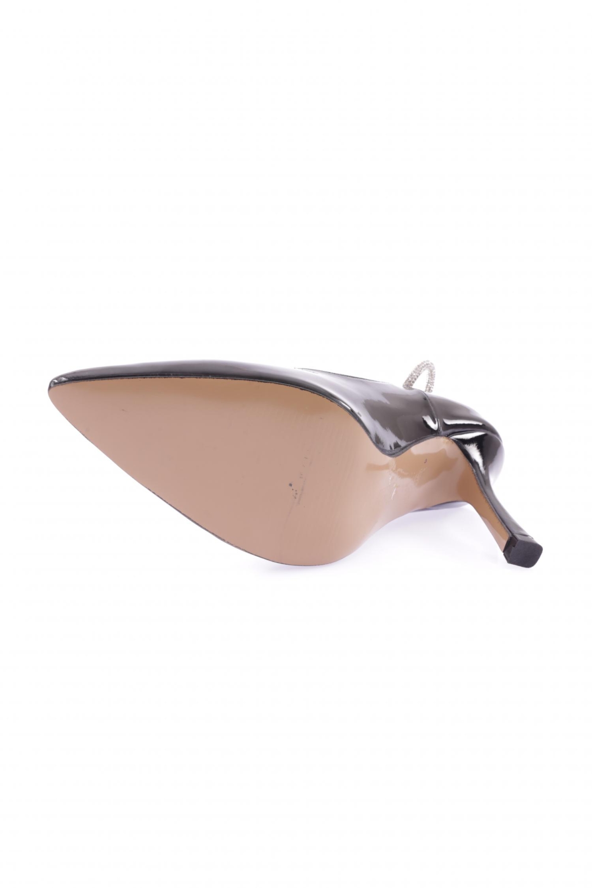 5760-23Y Kadin Sivri Burun Parmak Dekolteli Taşli Halhal Detayli Topuklu Ayakkabi - Görsel 6