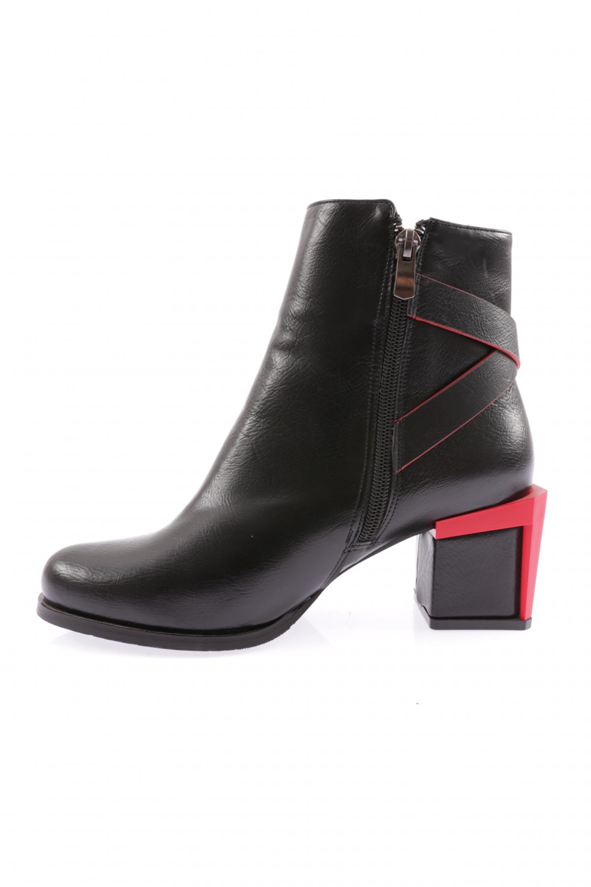 730-22K Kadin Kemer Detayli Topuklu Bot - Görsel 4