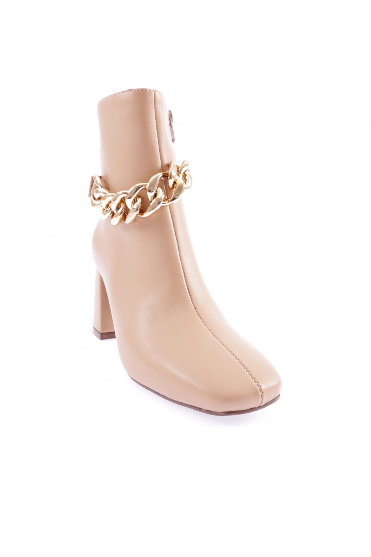 K405-22K Kadin Zincir Aksesuarli Topuklu Bot - Görsel 3
