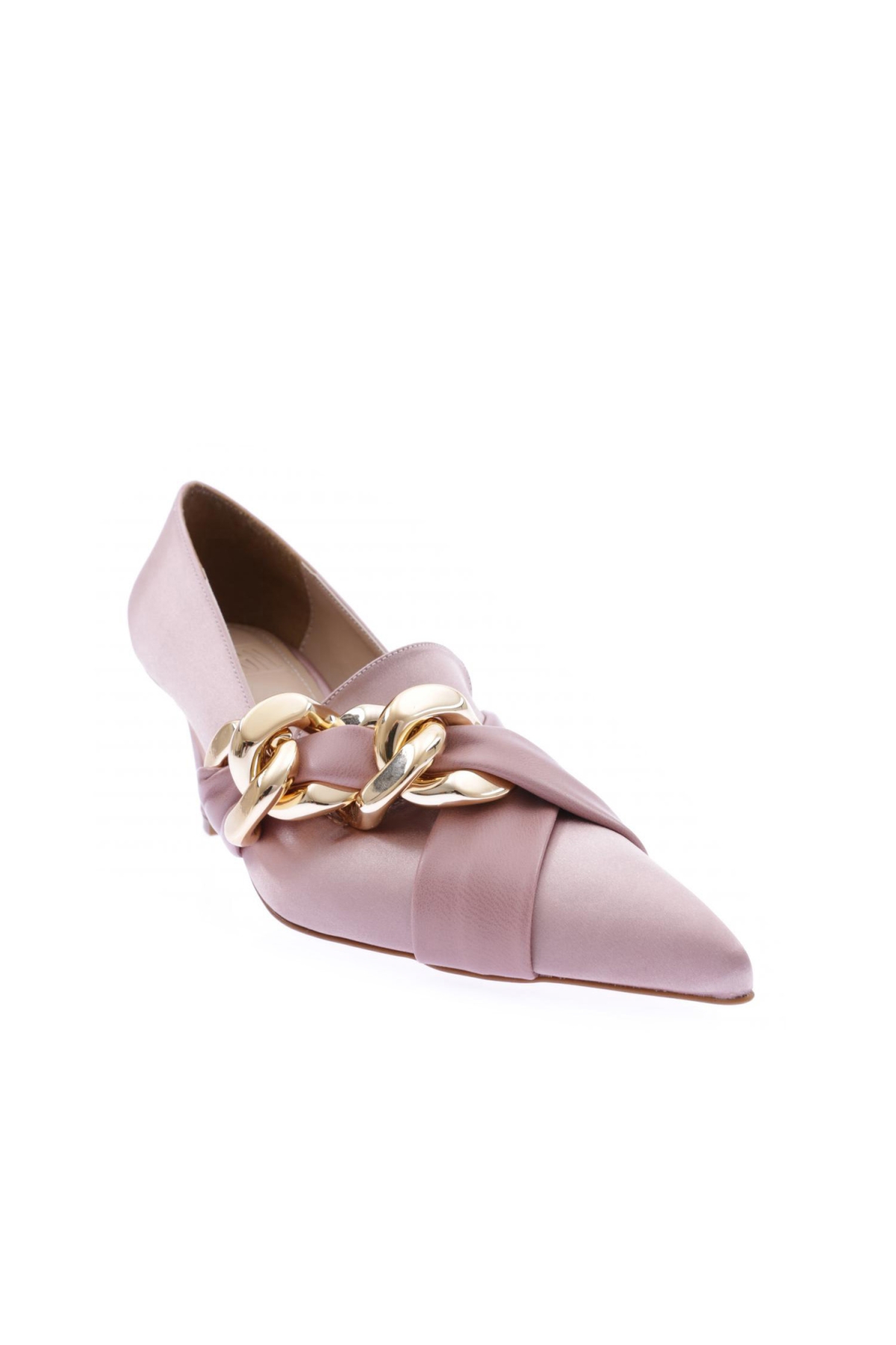 1711-22Y KADIN SİVRİ BURUN ÜSTTEN ÇAPRAZ ATMALI ZİNCİRLİ TOPUKLU AYAKKABI - Görsel 4