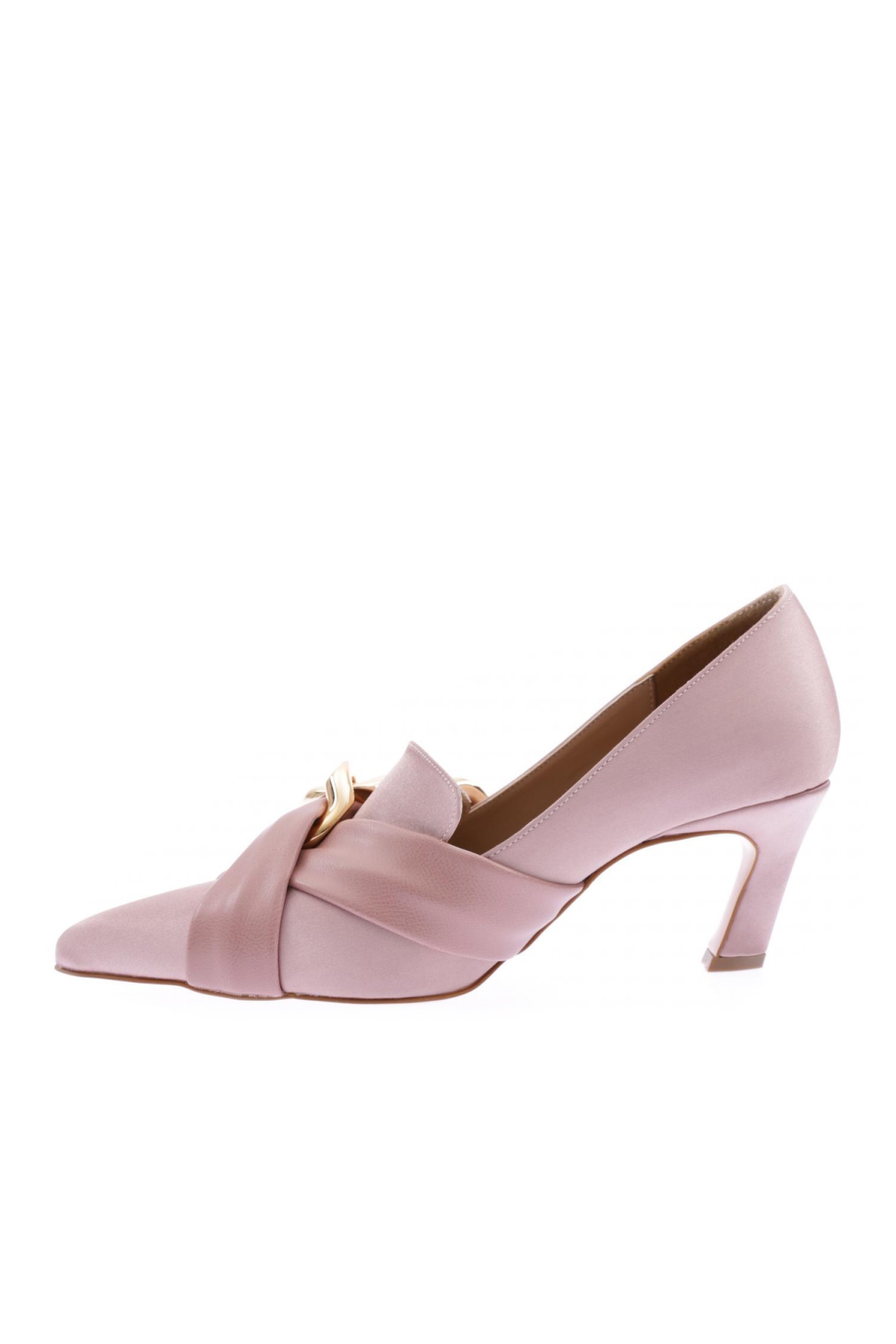 1711-22Y KADIN SİVRİ BURUN ÜSTTEN ÇAPRAZ ATMALI ZİNCİRLİ TOPUKLU AYAKKABI - Görsel 5