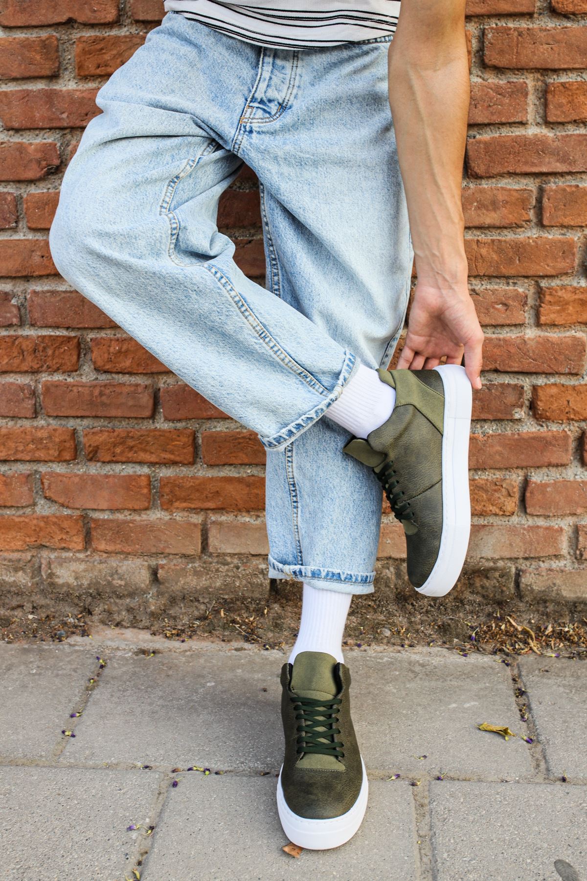 Bağcıklı Erkek Günlük Ayakkabı Haki - Görsel 3