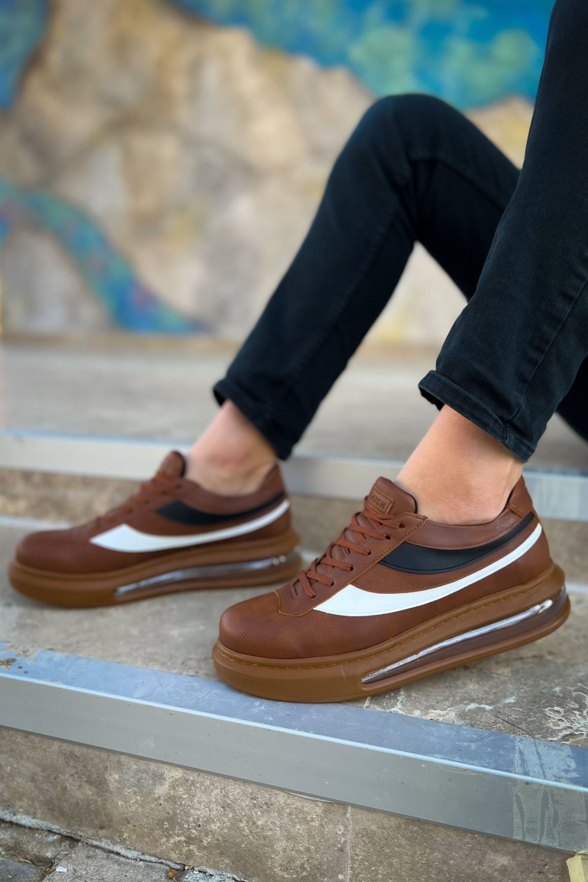 Bağcıklı Balon Taban Erkek Günlük Ayakkabı Taba - Görsel 5
