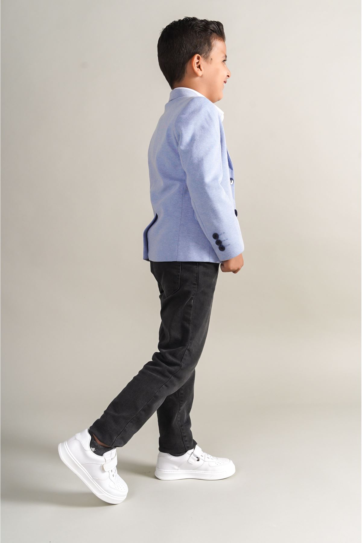 Cırtlı Bağcık Detaylı Erkek Çocuk Günlük Yürüyüş Ayakkabısı Beyaz - Görsel 3