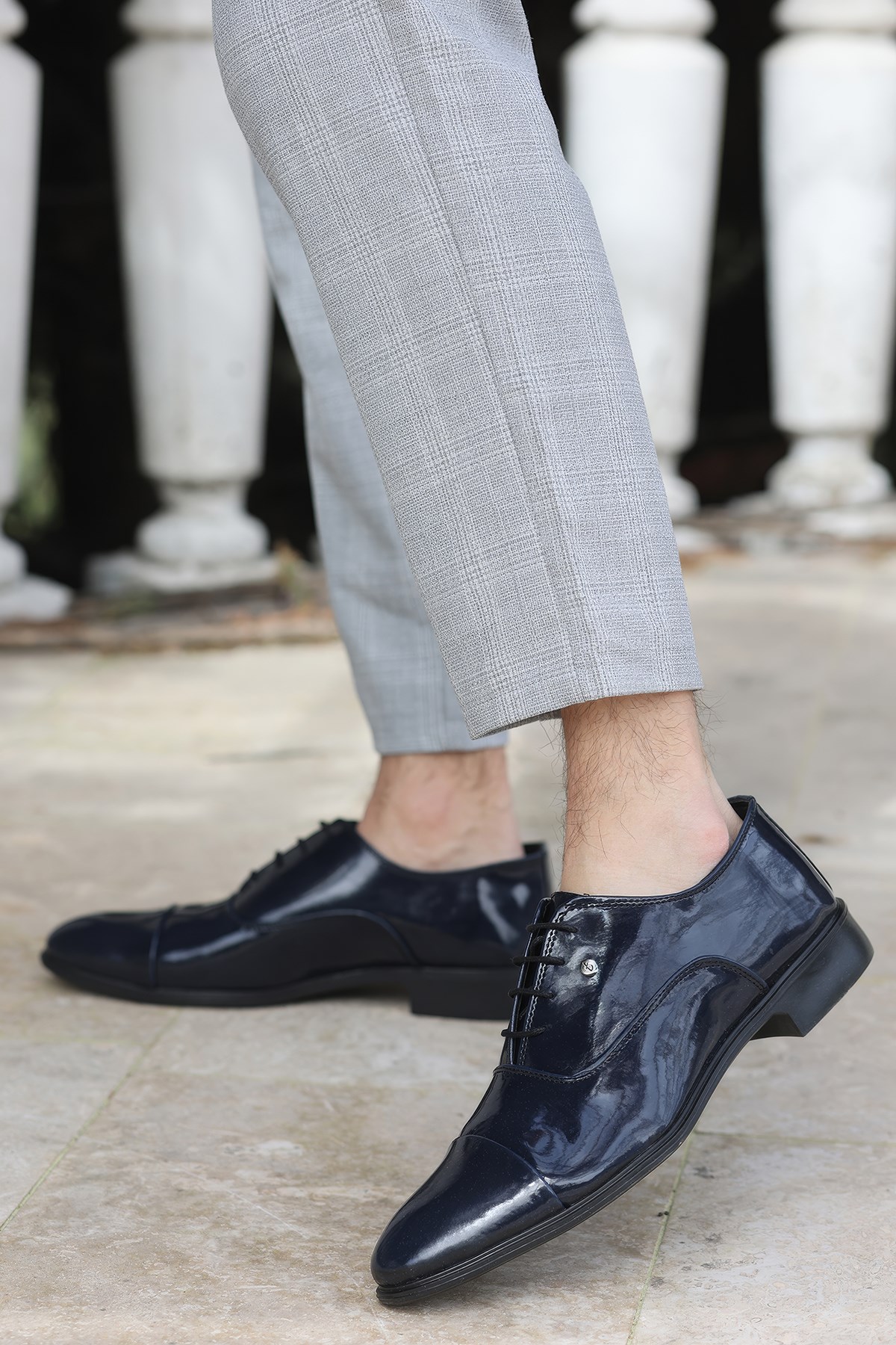 Pierro Erkek Lacivert Rugan Klasik ve Damatlık Rugan Ayakkabı Pierro-1950 - Görsel 2