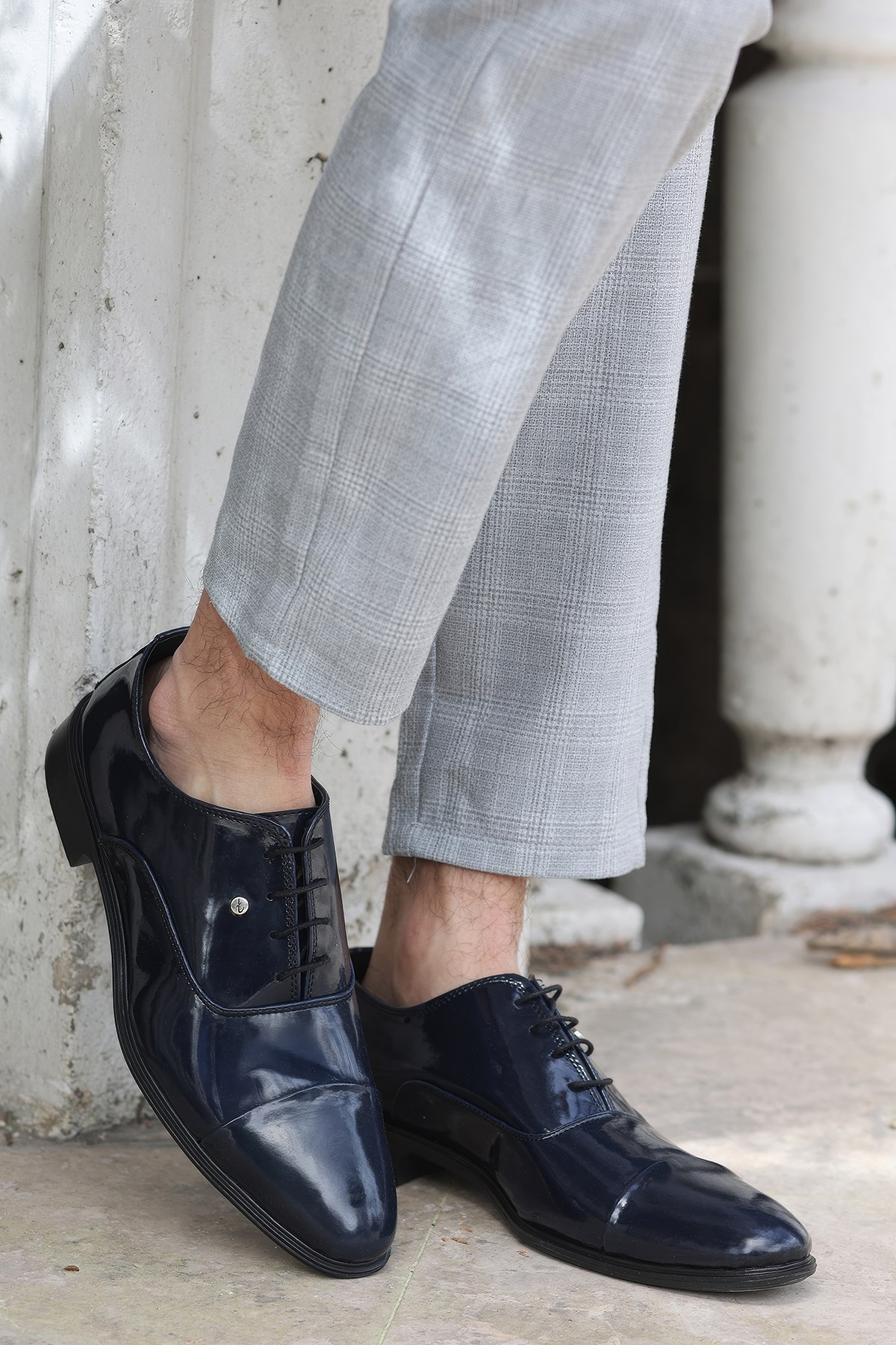 Pierro Erkek Lacivert Rugan Klasik ve Damatlık Rugan Ayakkabı Pierro-1950 - Görsel 3