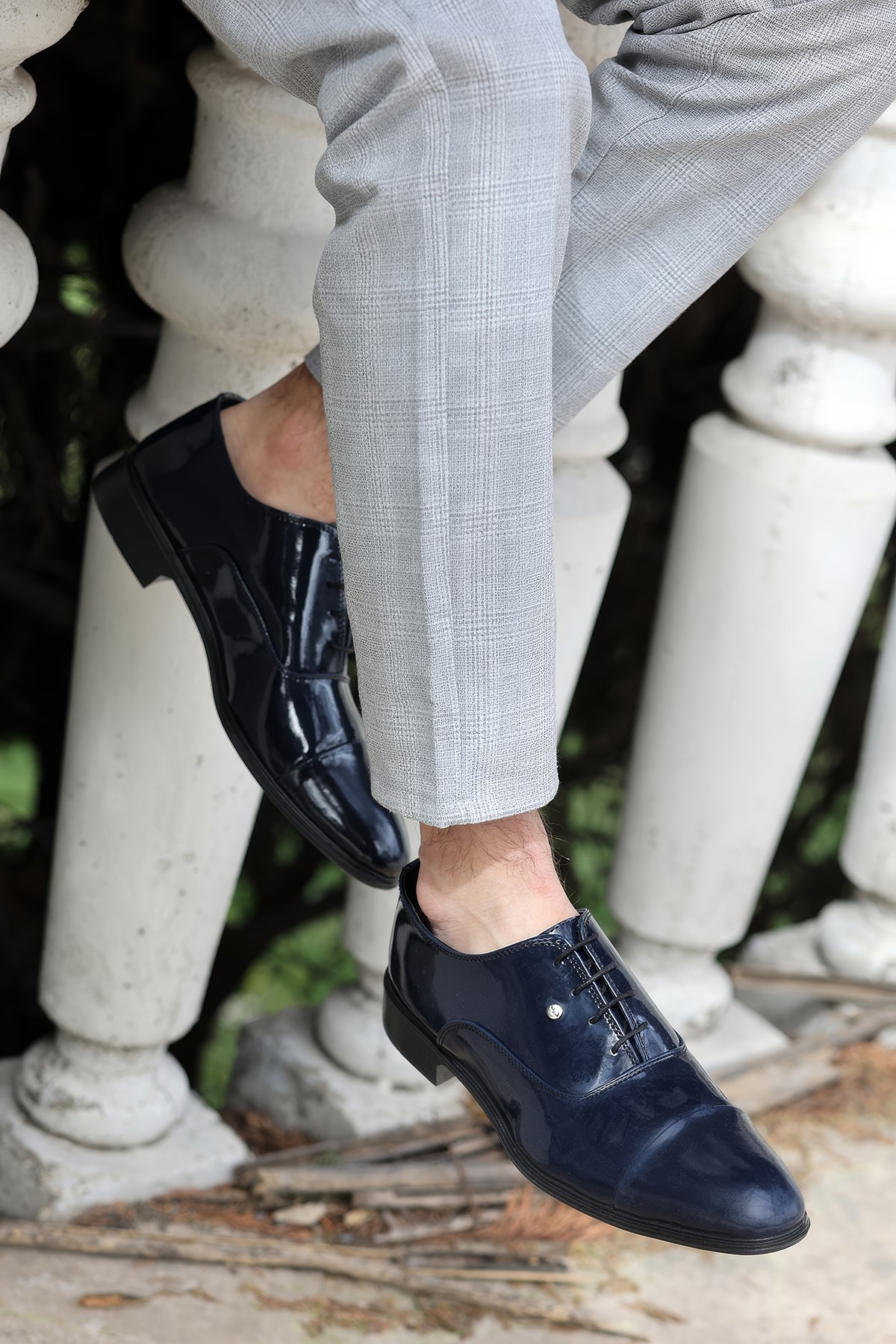 Pierro Erkek Lacivert Rugan Klasik ve Damatlık Rugan Ayakkabı Pierro-1950 - Görsel 4