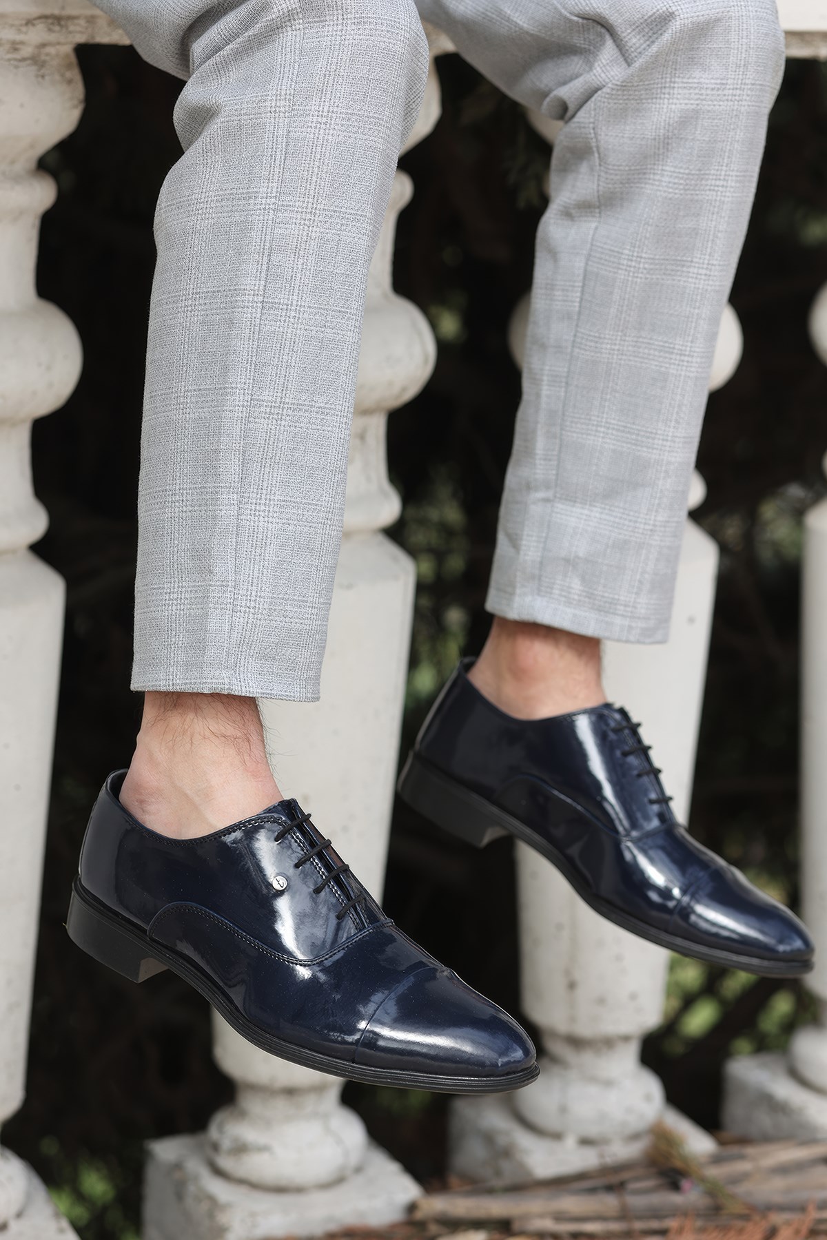 Pierro Erkek Lacivert Rugan Klasik ve Damatlık Rugan Ayakkabı Pierro-1950 - Görsel 5