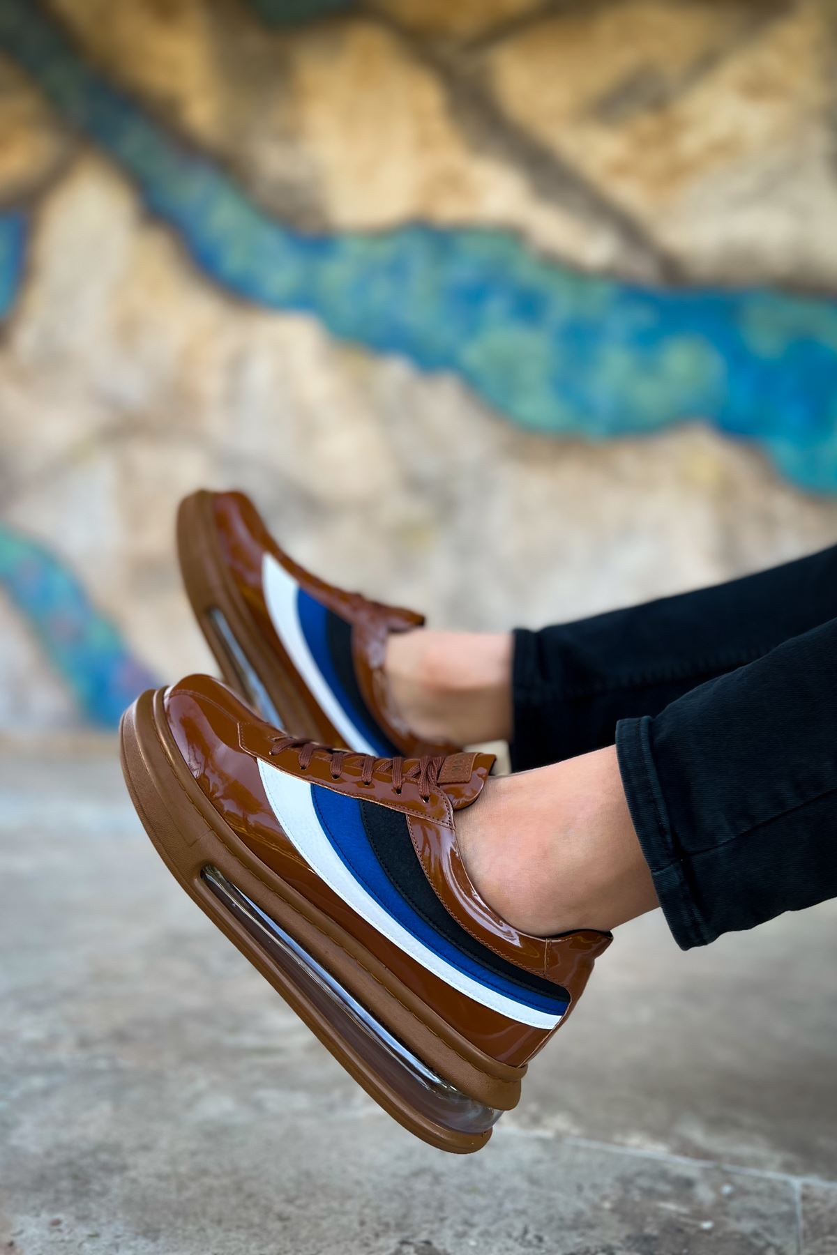 Bağcıklı Balon Taban Erkek Günlük Ayakkabı Taba - Görsel 5