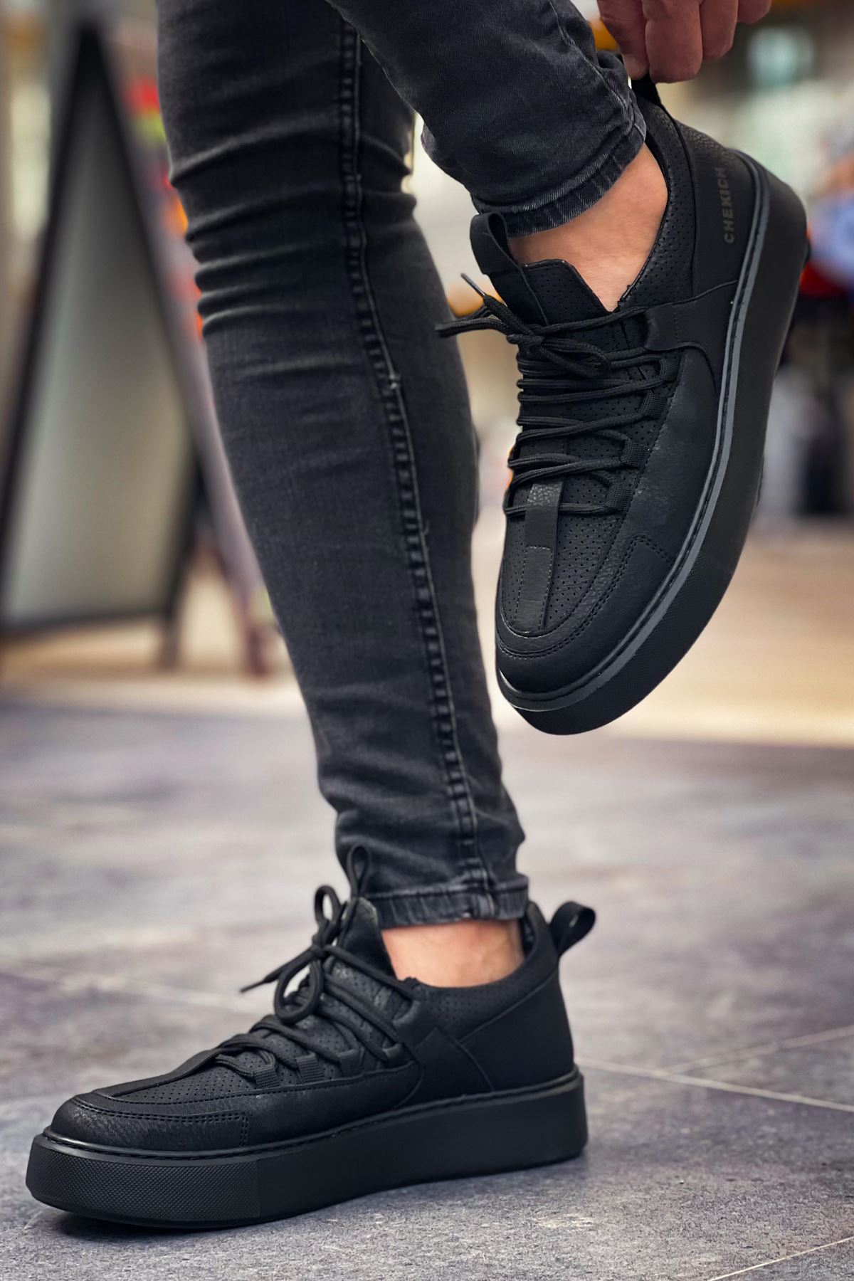 Bağcık Detaylı Erkek Günlük Ayakkabı Siyah - Görsel 4