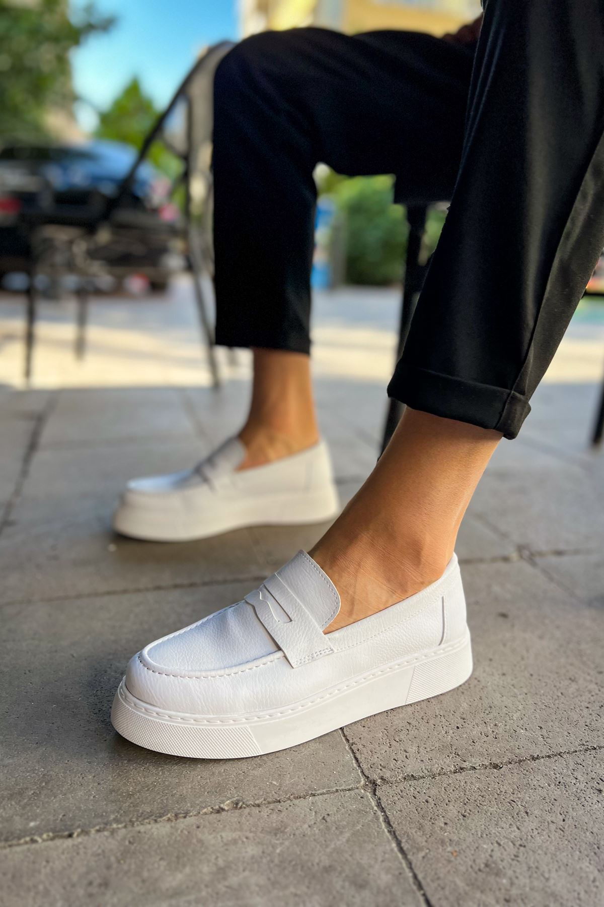 Düz Erkek Günlük Ayakkabı Beyaz - Görsel 2