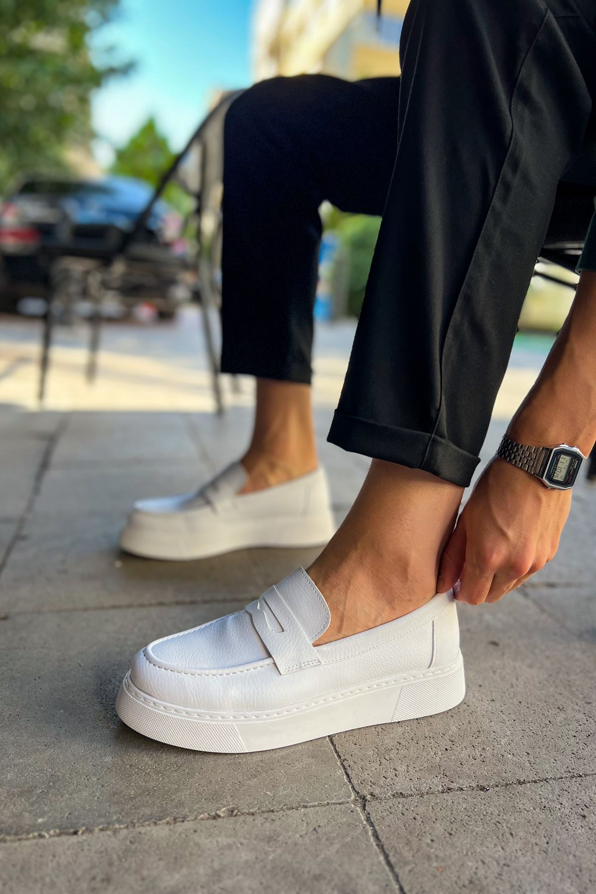 Düz Erkek Günlük Ayakkabı Beyaz - Görsel 3