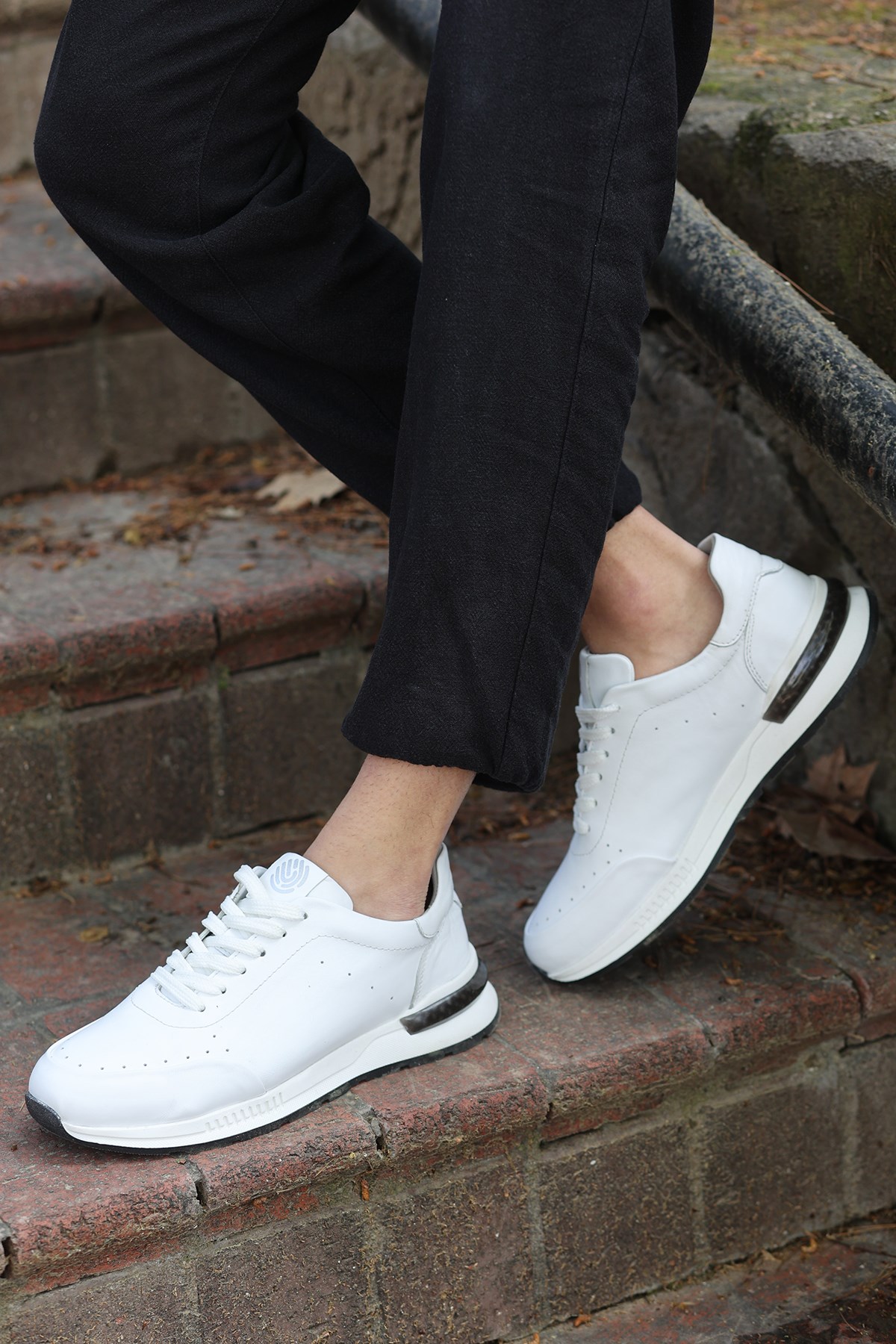 Alfeo Garantili Bağcıklı Hakiki Deri Ortopedik Taban Erkek Günlük Sneaker Spor Ayakkabı ALFEO-3721 - Görsel 5