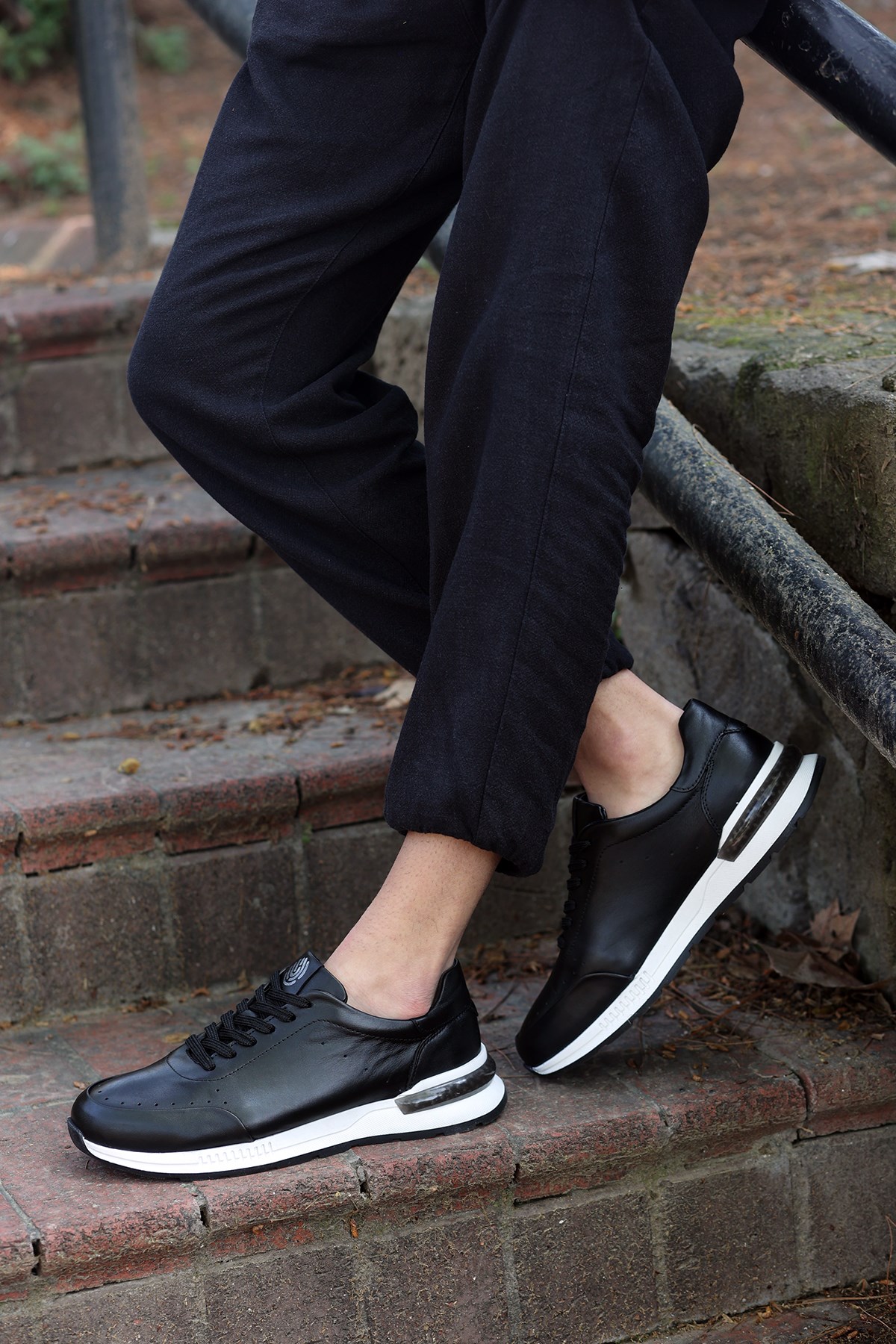 Alfeo Garantili Bağcıklı Hakiki Deri Ortopedik Taban Erkek Günlük Sneaker Spor Ayakkabı ALFEO-3721 - Görsel 5