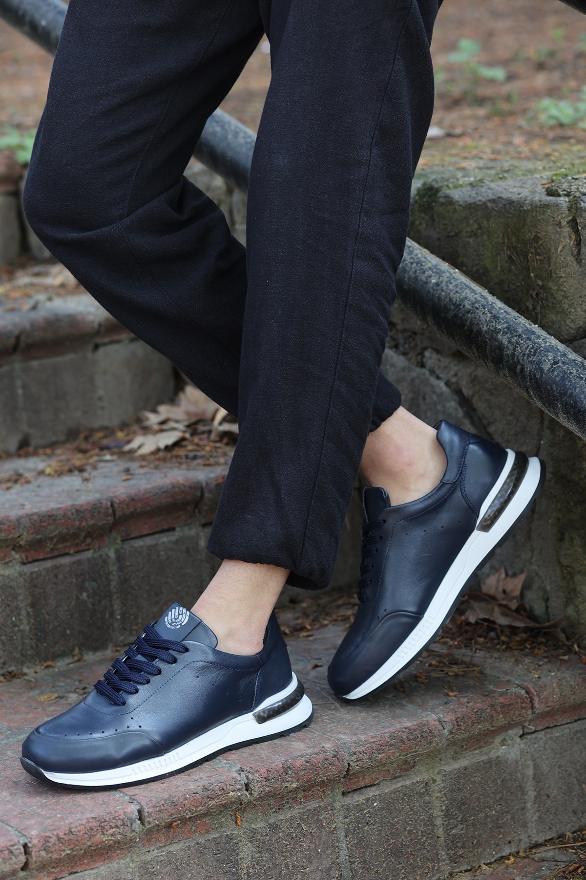 Alfeo Garantili Bağcıklı Hakiki Deri Ortopedik Taban Erkek Günlük Sneaker Spor Ayakkabı ALFEO-3721 - Görsel 5