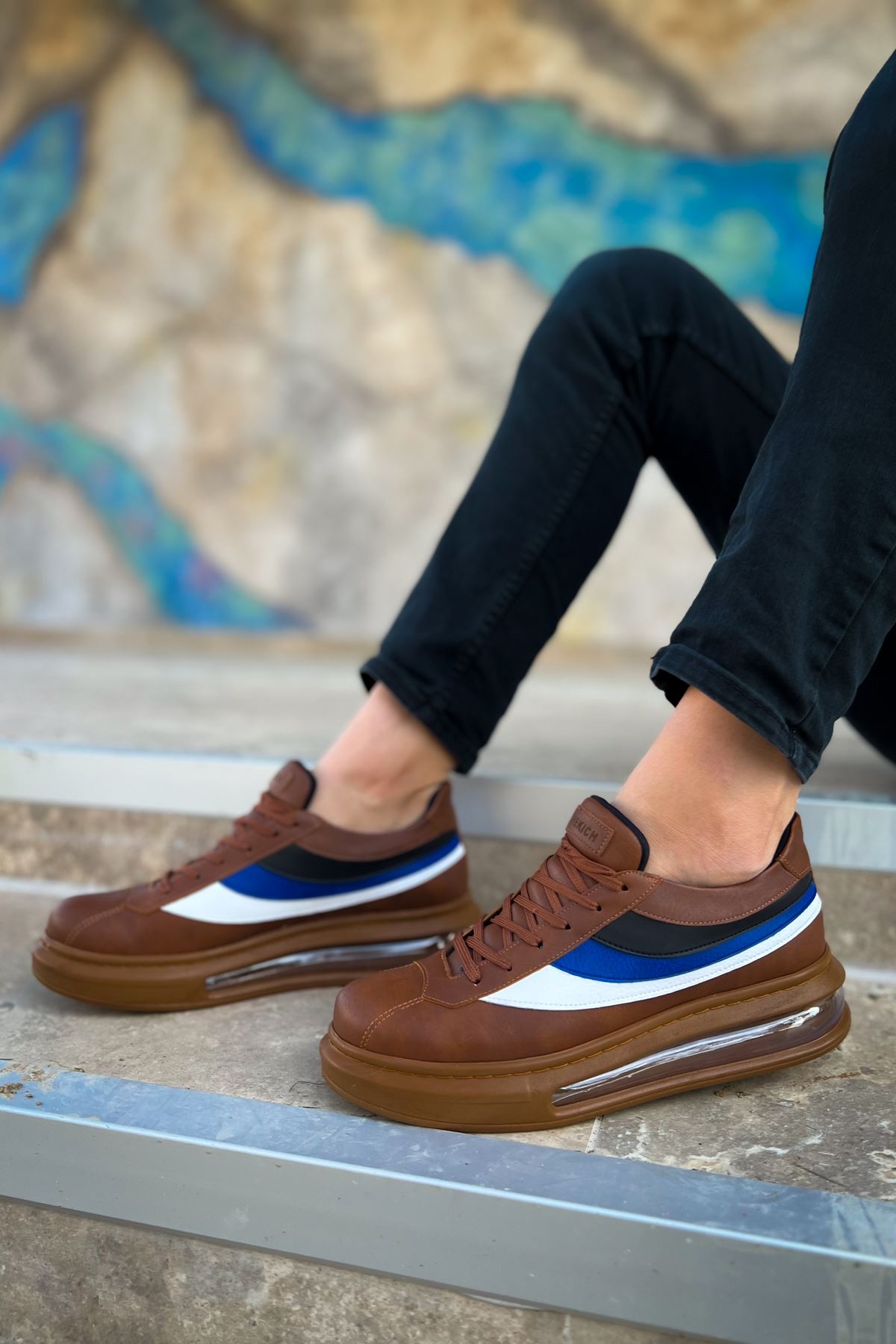 Bağcıklı Balon Taban Erkek Günlük Ayakkabı Taba - Görsel 5