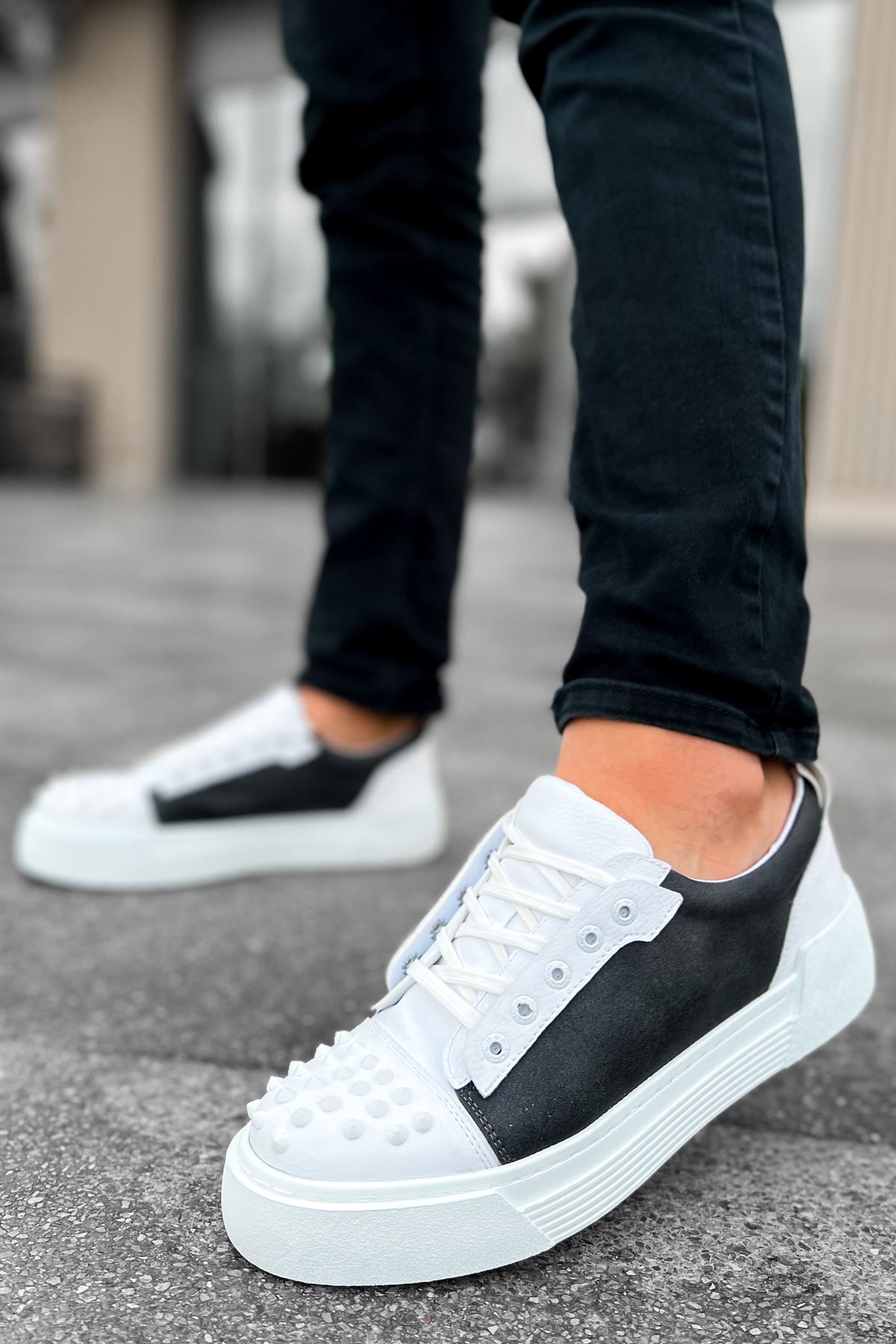 Bağcıklı Erkek Günlük Ayakkabı Antrasit Beyaz - Görsel 2