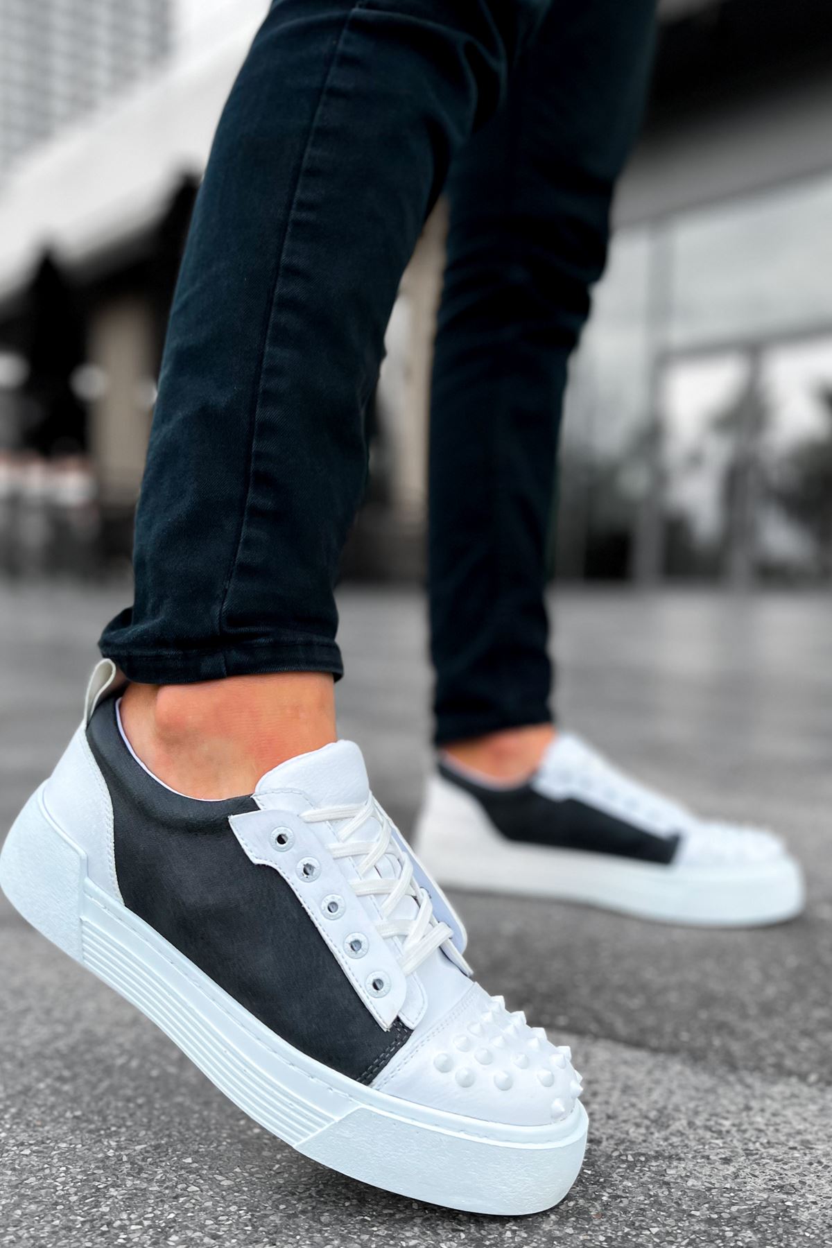 Bağcıklı Erkek Günlük Ayakkabı Antrasit Beyaz - Görsel 3