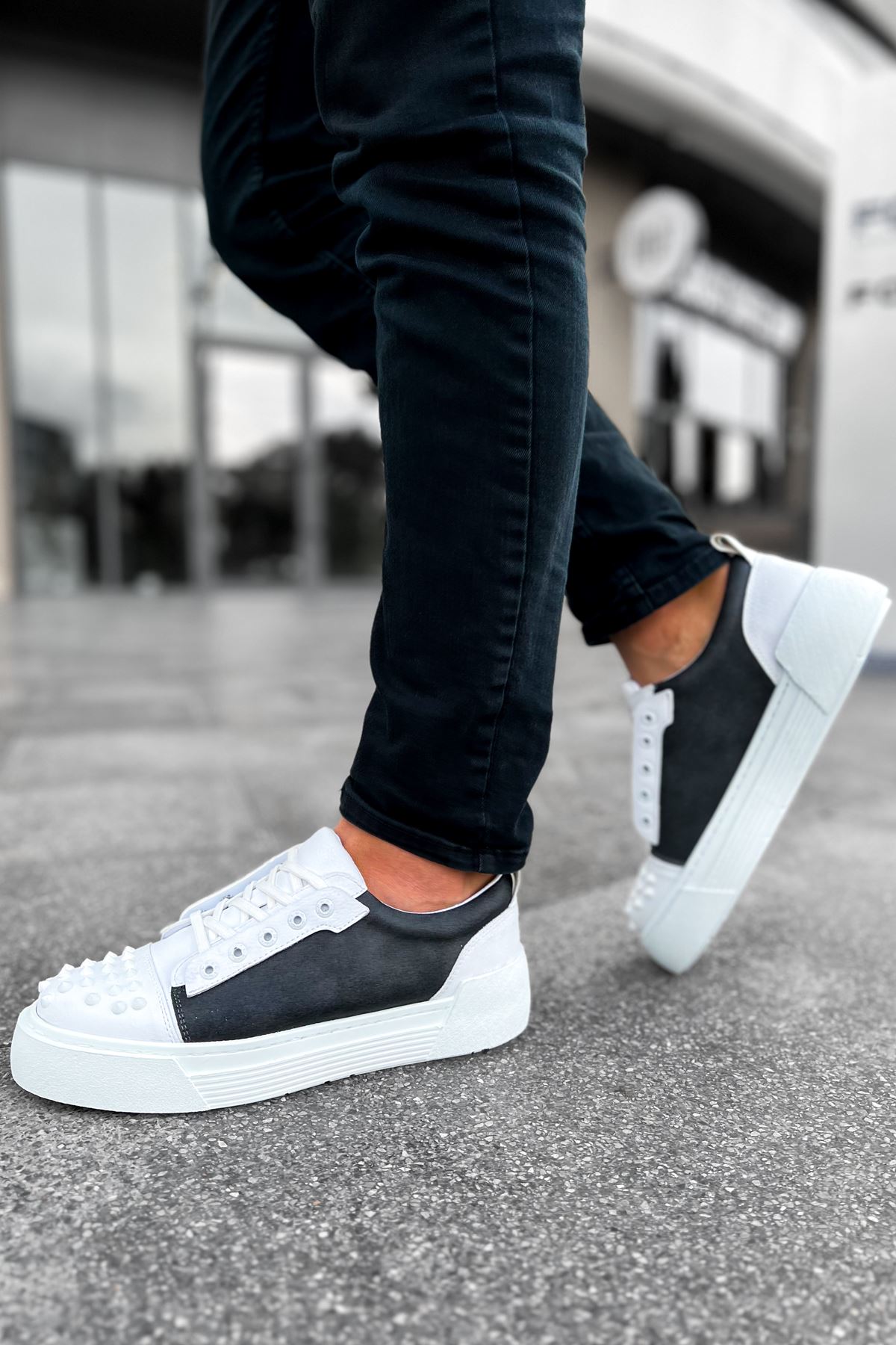 Bağcıklı Erkek Günlük Ayakkabı Antrasit Beyaz - Görsel 4