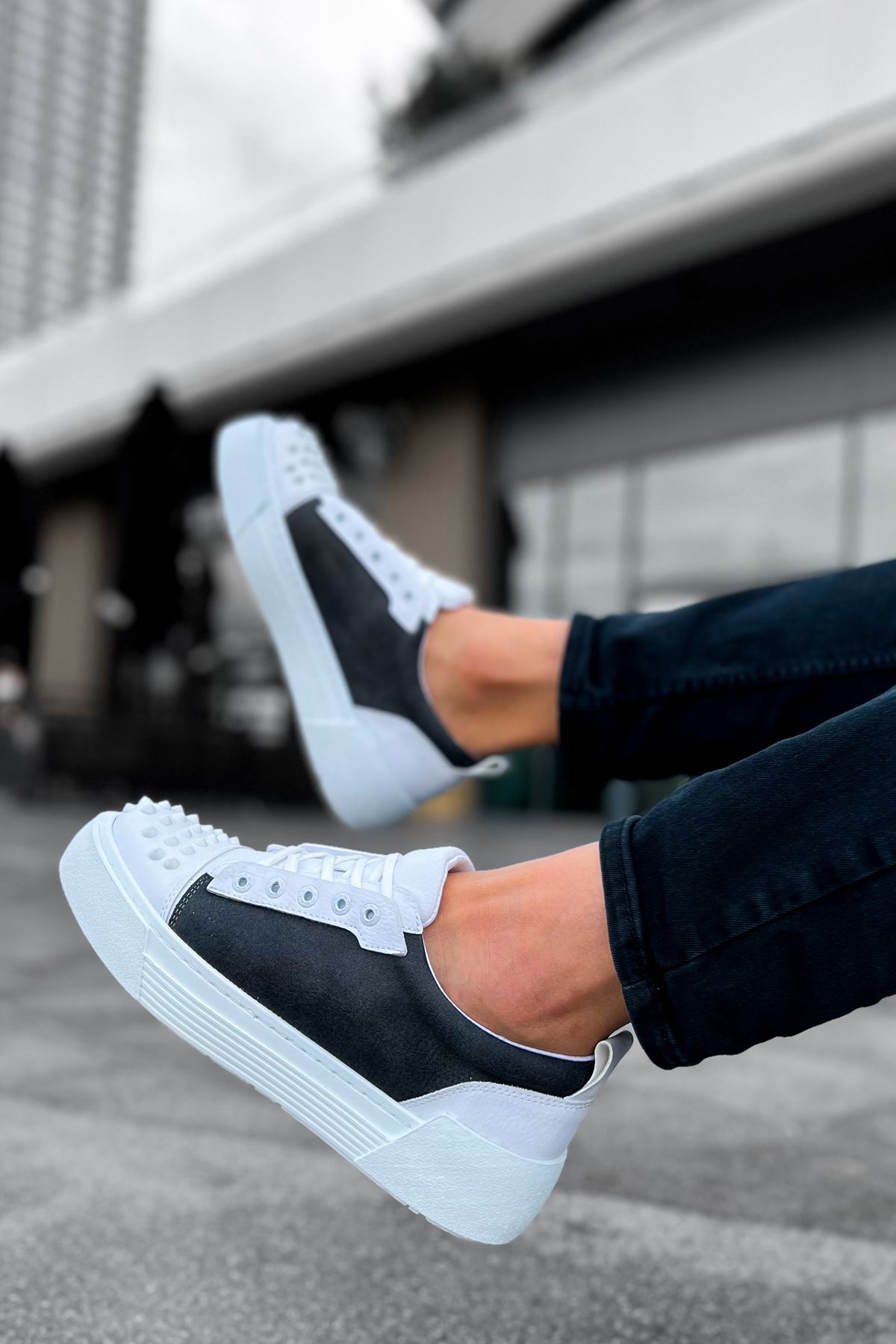 Bağcıklı Erkek Günlük Ayakkabı Antrasit Beyaz - Görsel 6