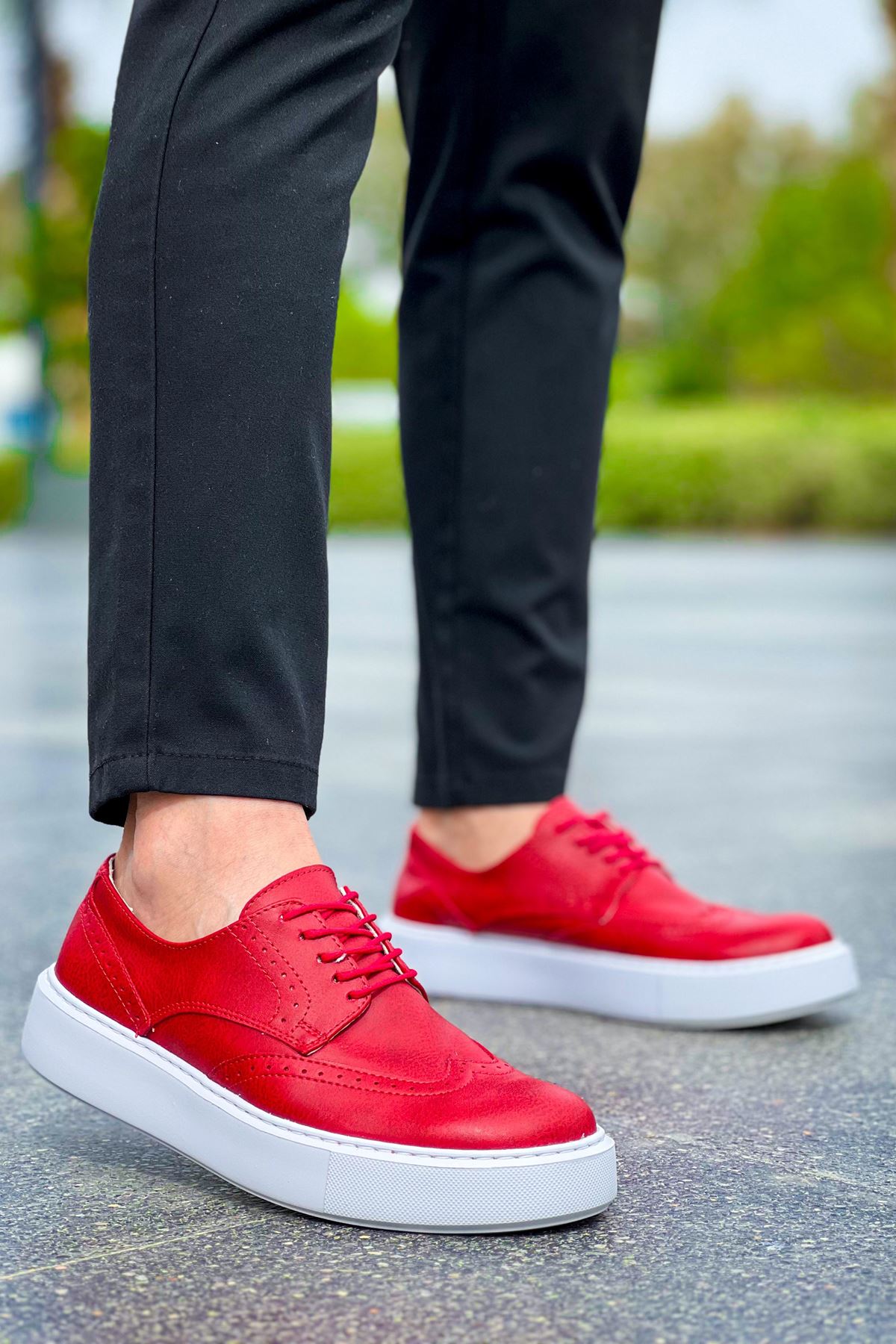 Bağcıklı Erkek Günlük Ayakkabı Kırmızı - Görsel 2