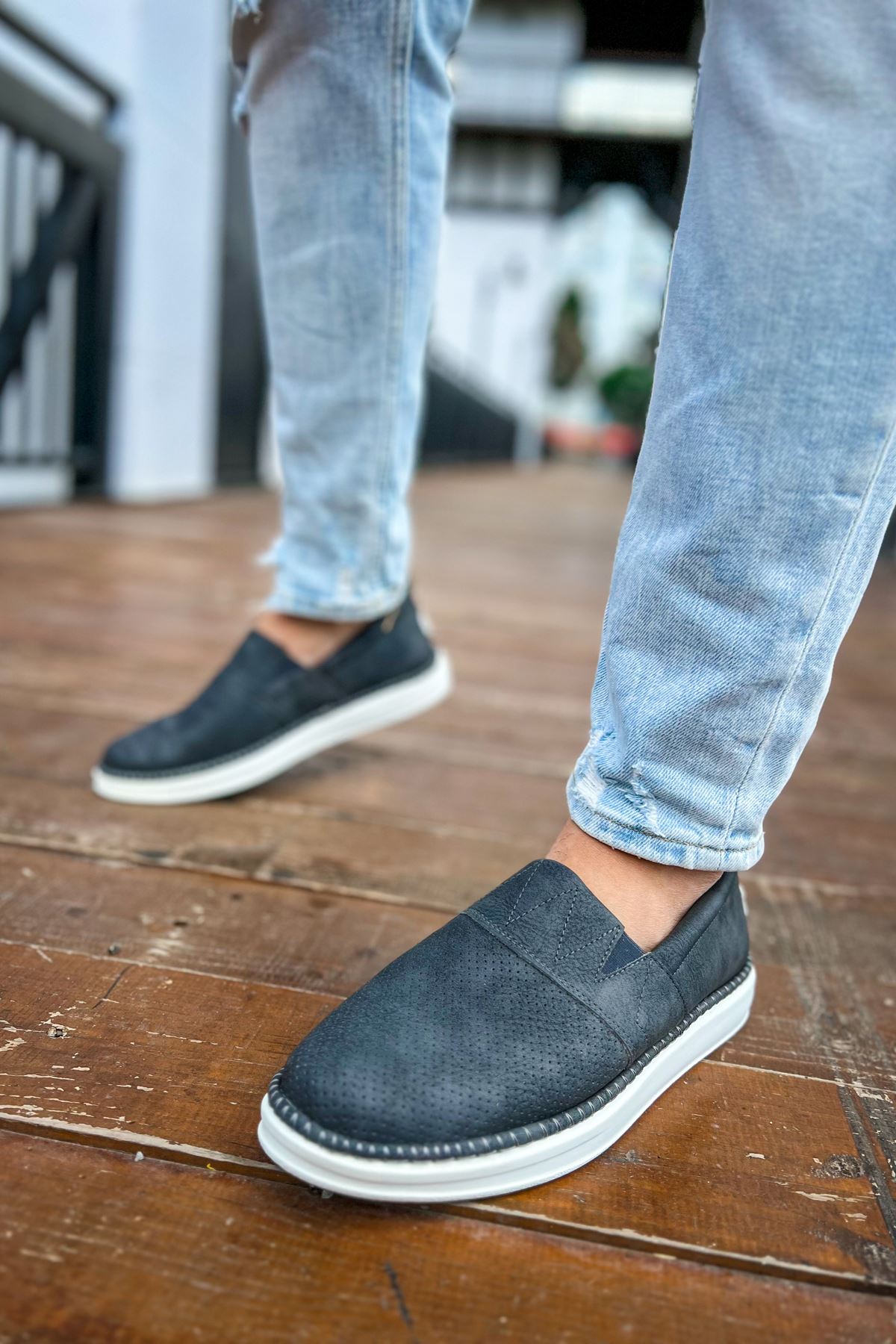 Düz Erkek Günlük Ayakkabı Antrasit - Görsel 3