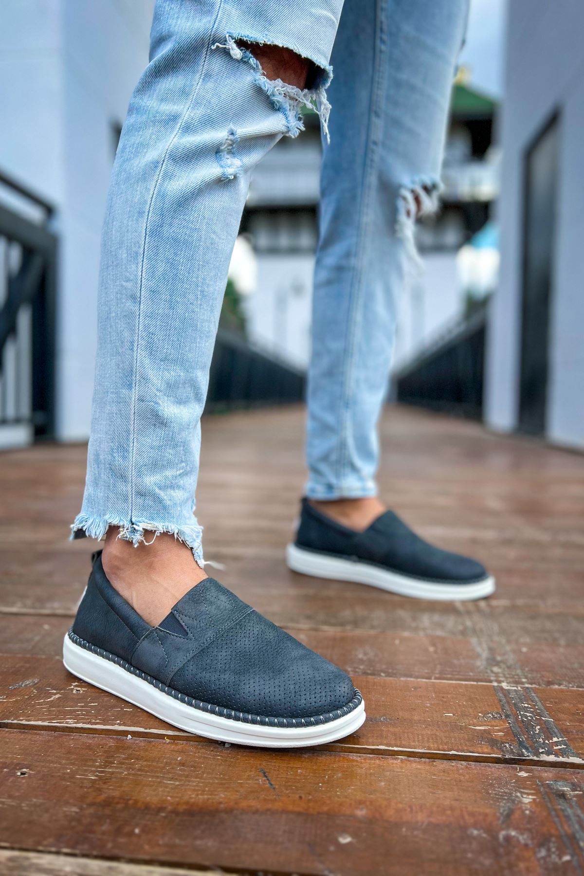 Düz Erkek Günlük Ayakkabı Antrasit - Görsel 5